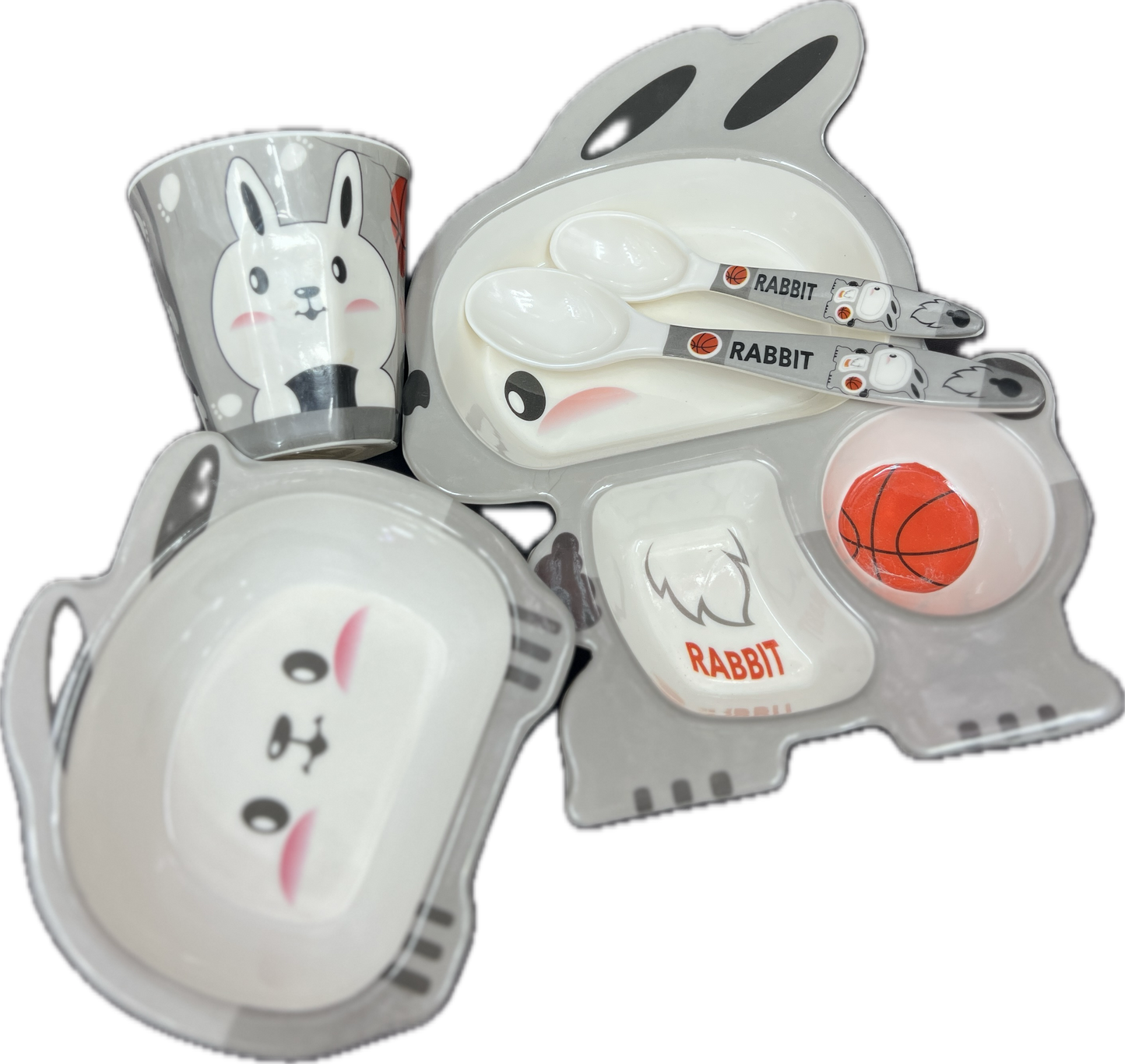 5pcs Imported Rabbit Kids Cutlery Set