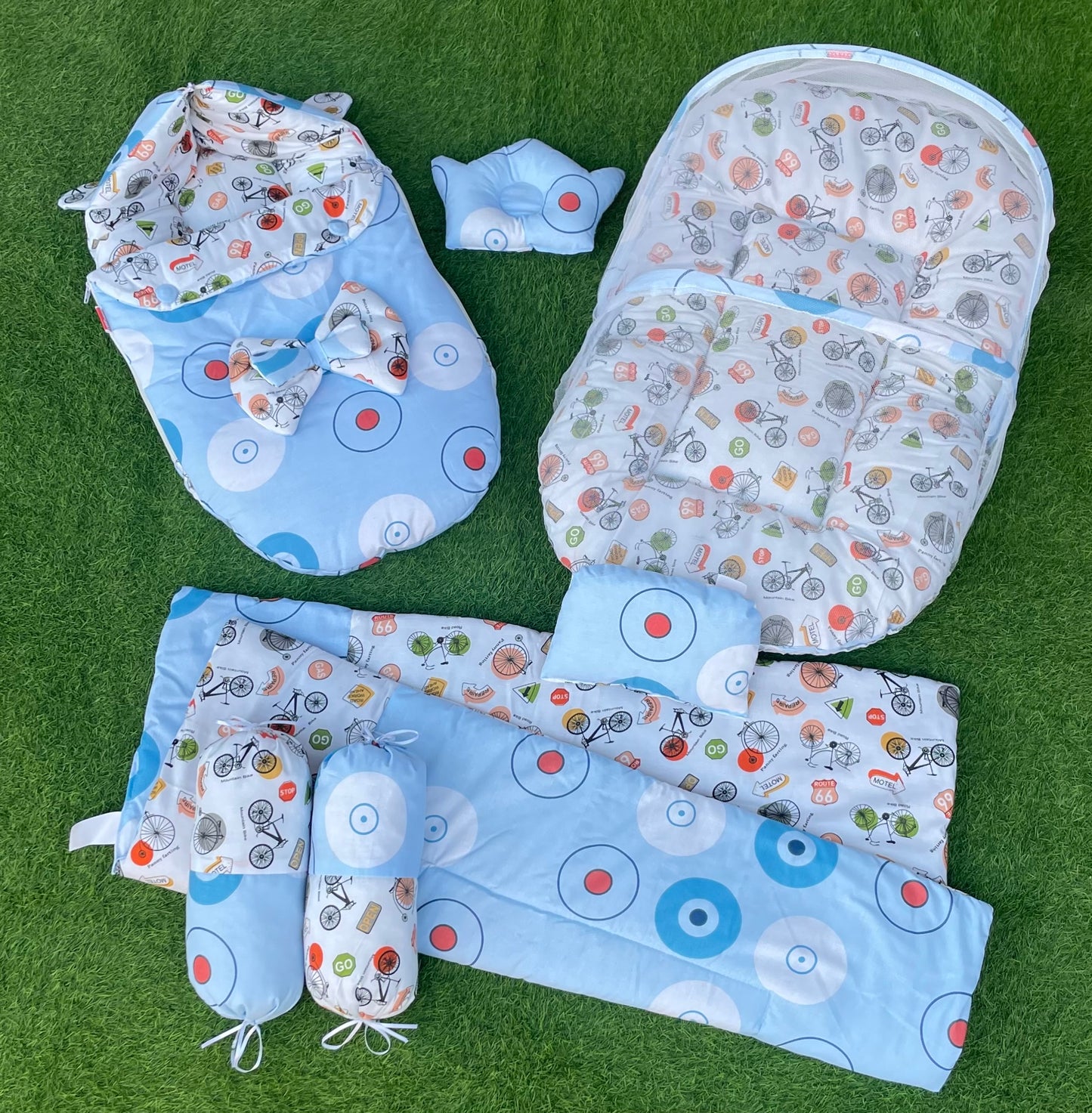 7pcs Fancy & Stylish Baby Bedding Set - - Blue