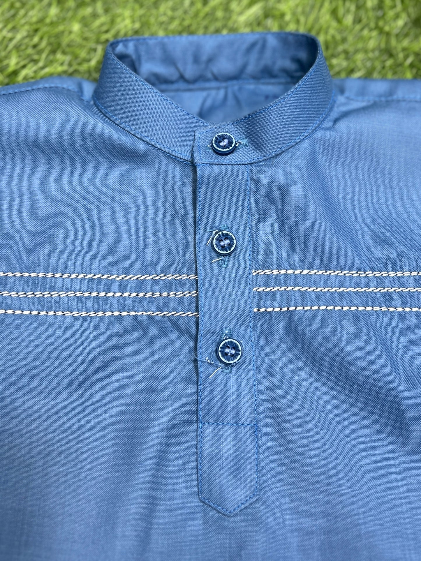 Hand Stitched Baby Shalwar Kameez - Fine Quality (Blue)