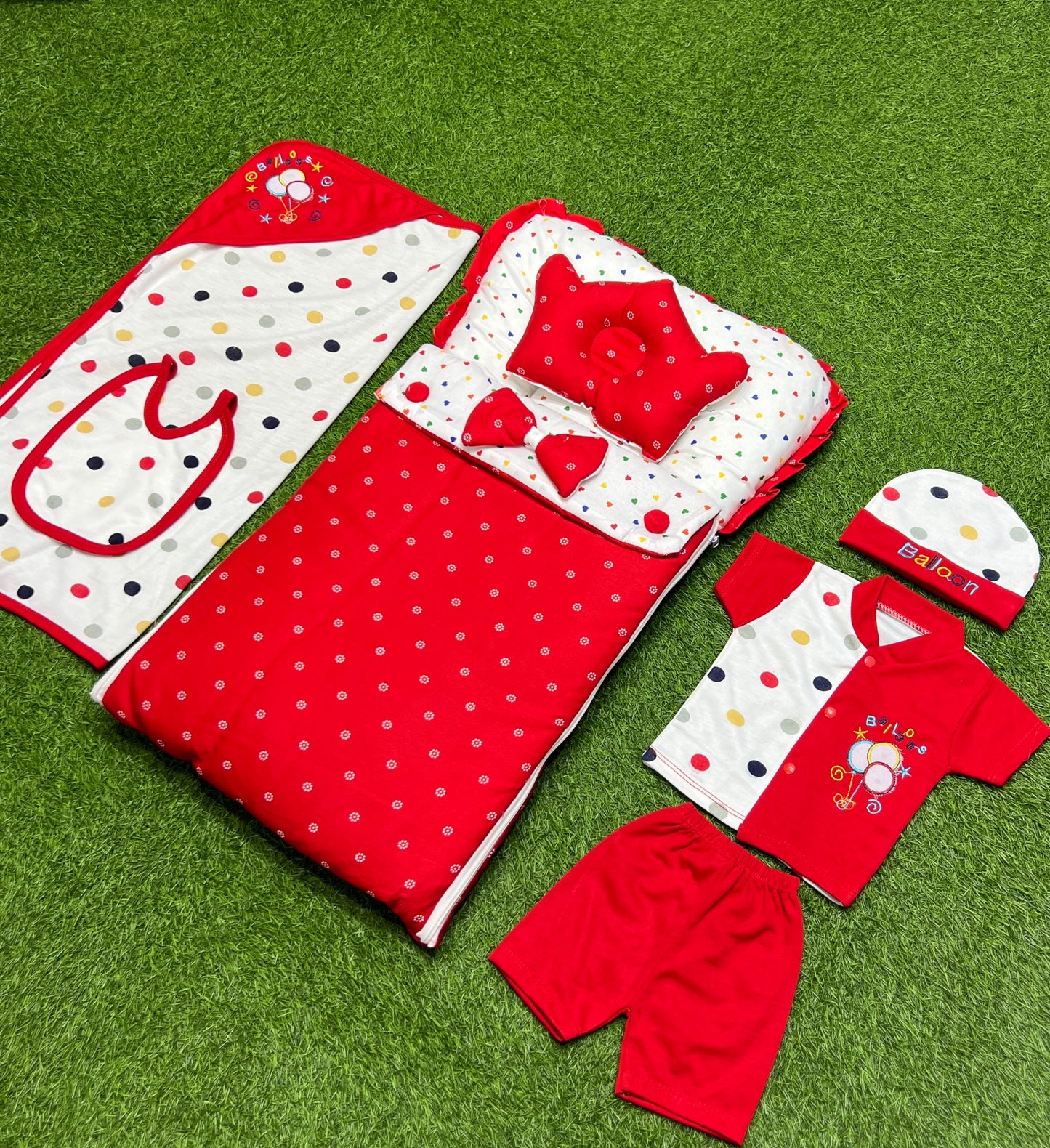 Elegant 7pcs Complete newborn starter pack! {cute red}