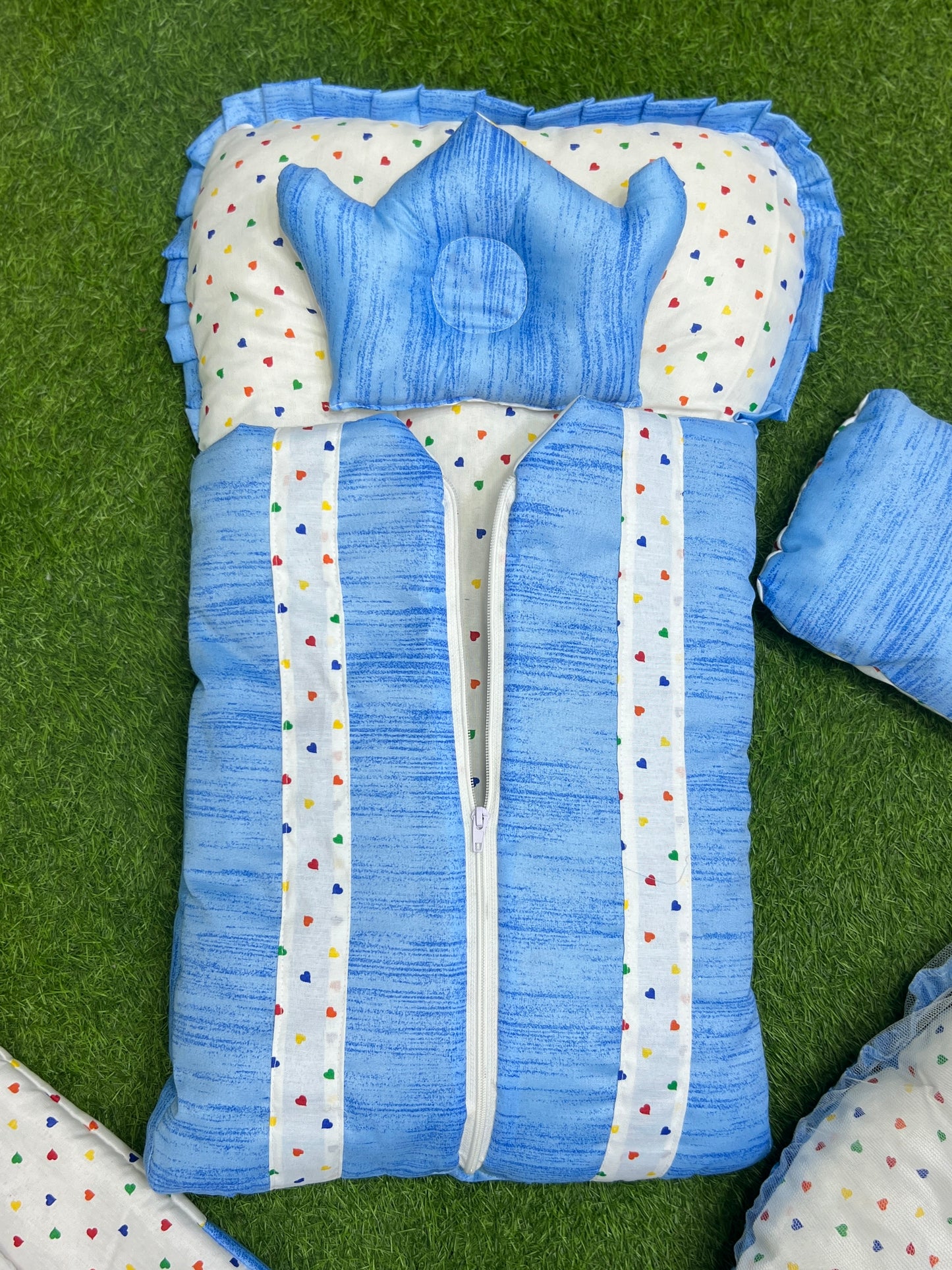 7pcs New Stylish Baby Bedding Set - Blue
