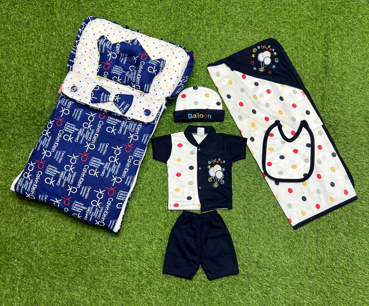 Elegant 7pcs complete newborn starter pack! {navy blue}