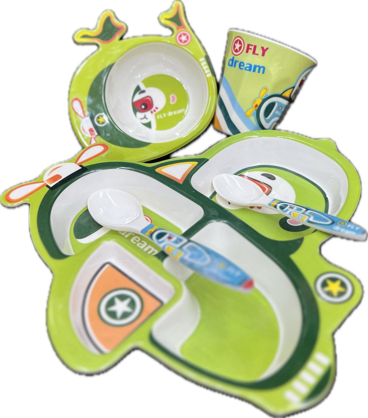 5pcs Imported Helicopter Kids Cutlery Set