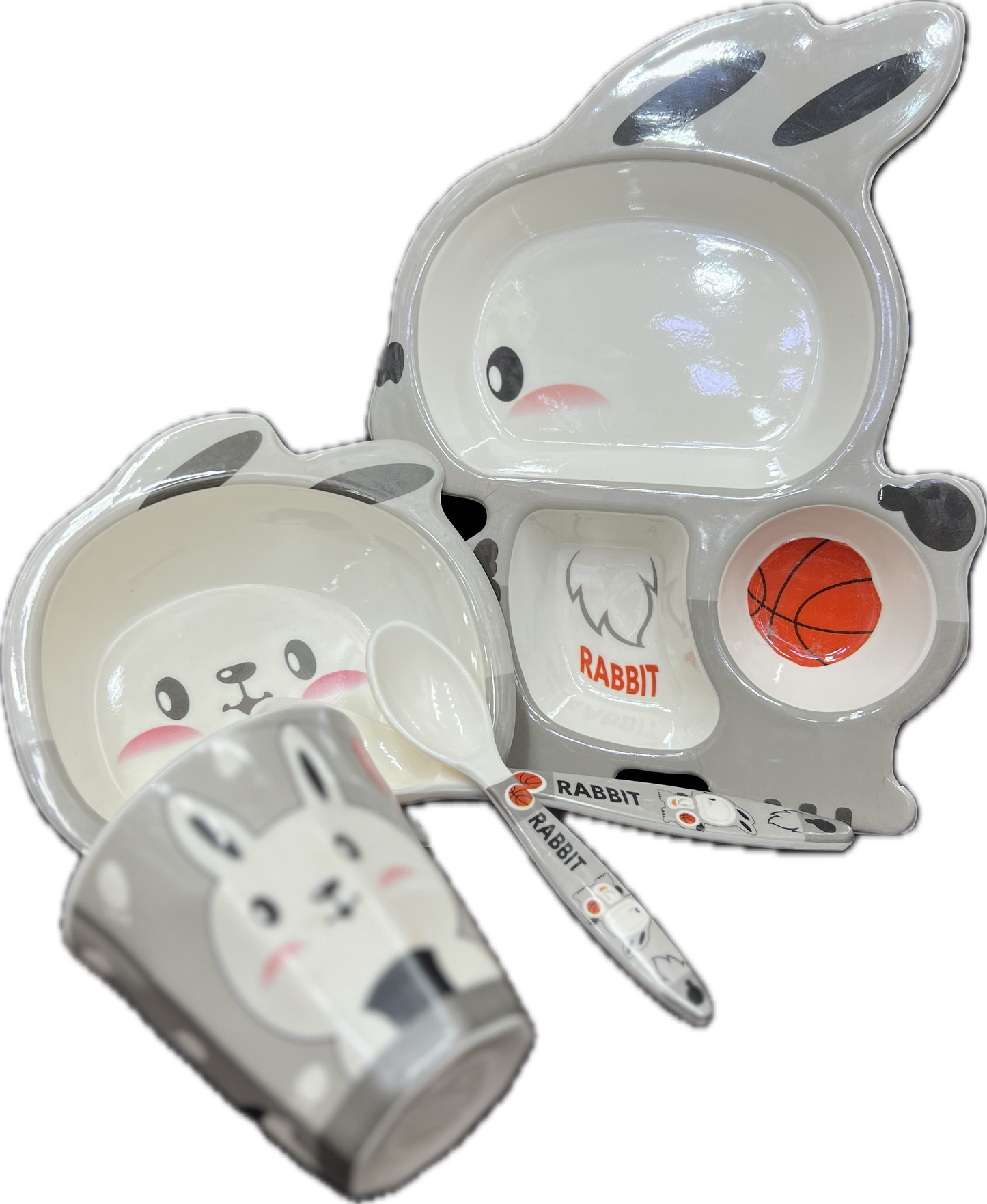 5pcs Imported Rabbit Kids Cutlery Set