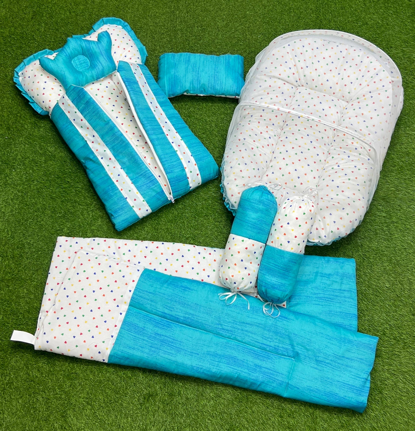 7pcs New Stylish Baby Bedding Set - Green
