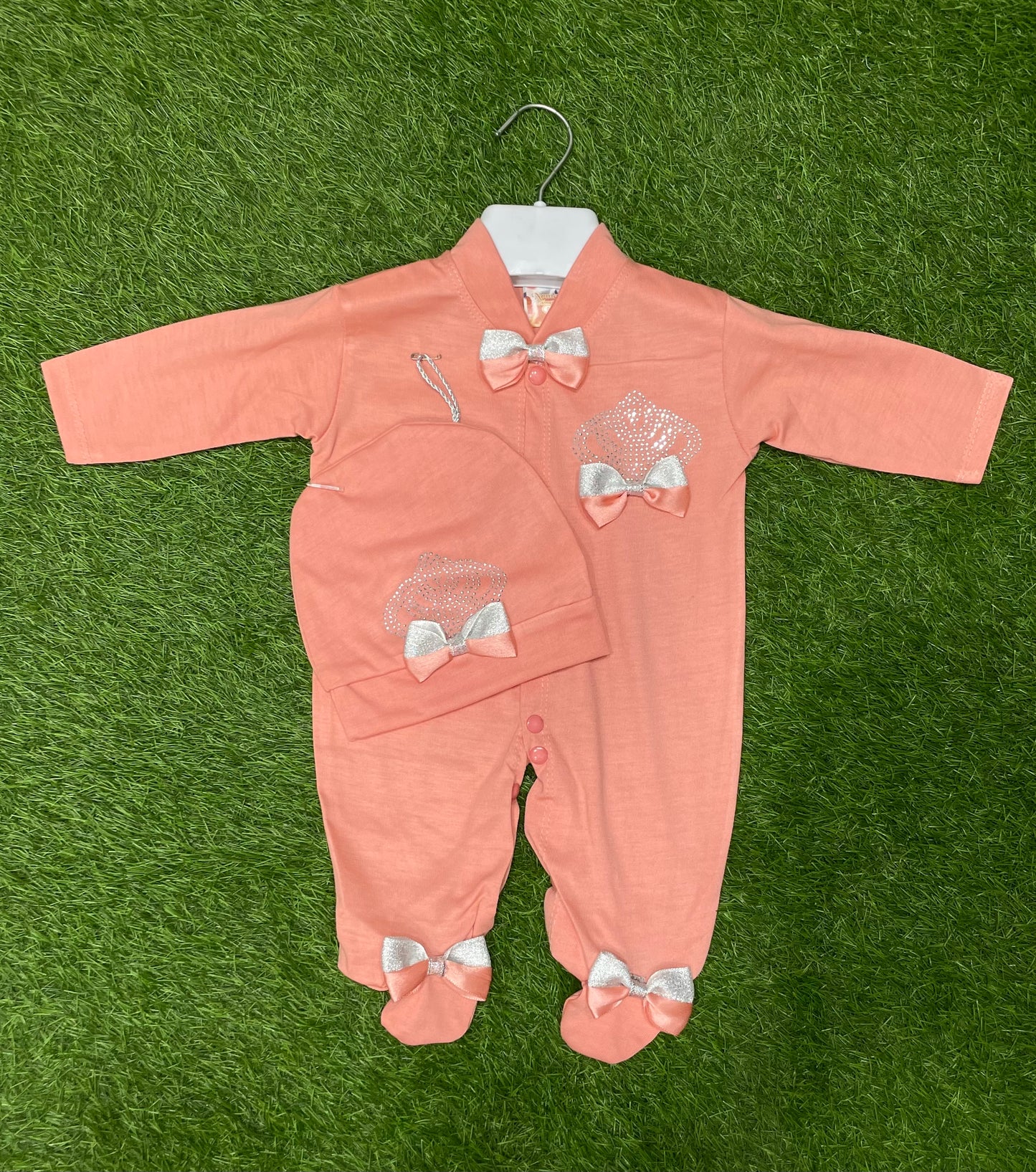 Turkish Style Newborn Crown Romper (peachy Orange)