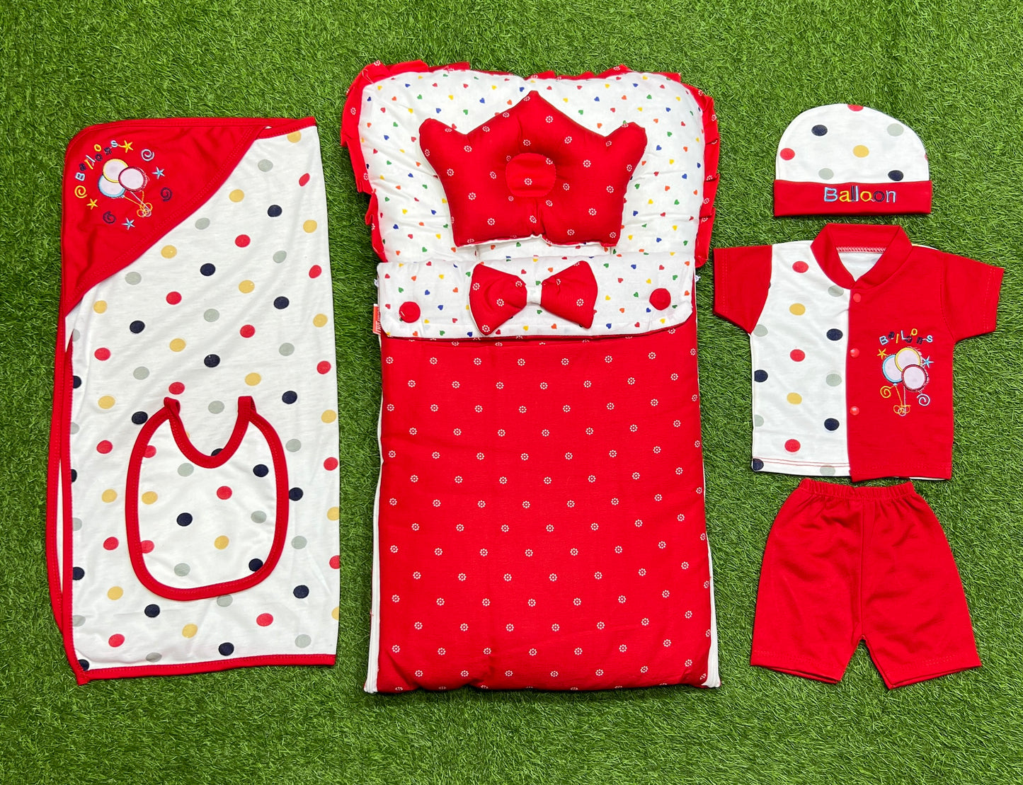 Elegant 7pcs Complete newborn starter pack! {cute red}