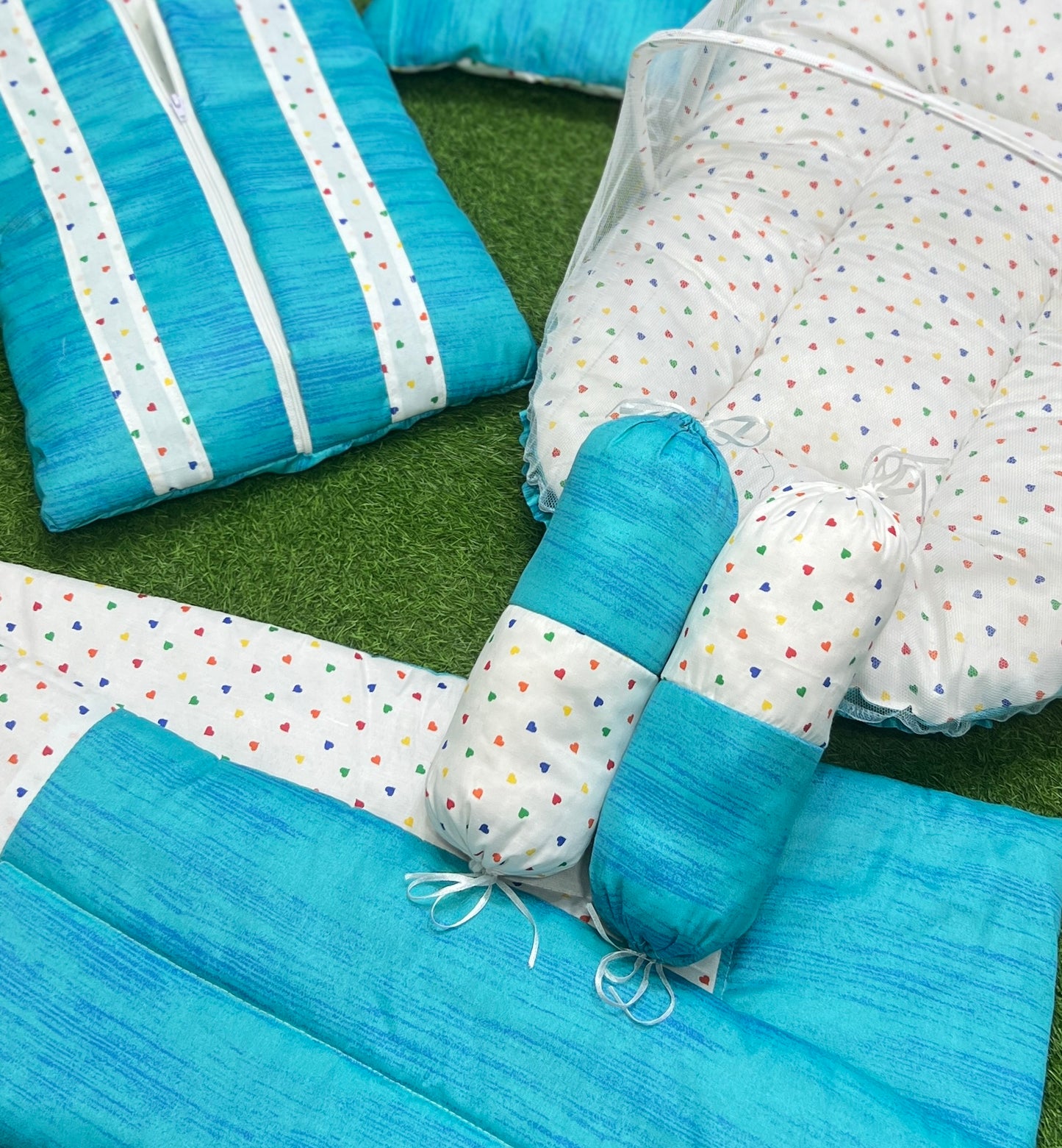 7pcs New Stylish Baby Bedding Set - Green