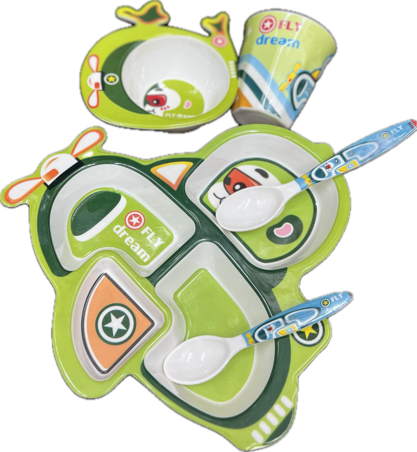 5pcs Imported Helicopter Kids Cutlery Set