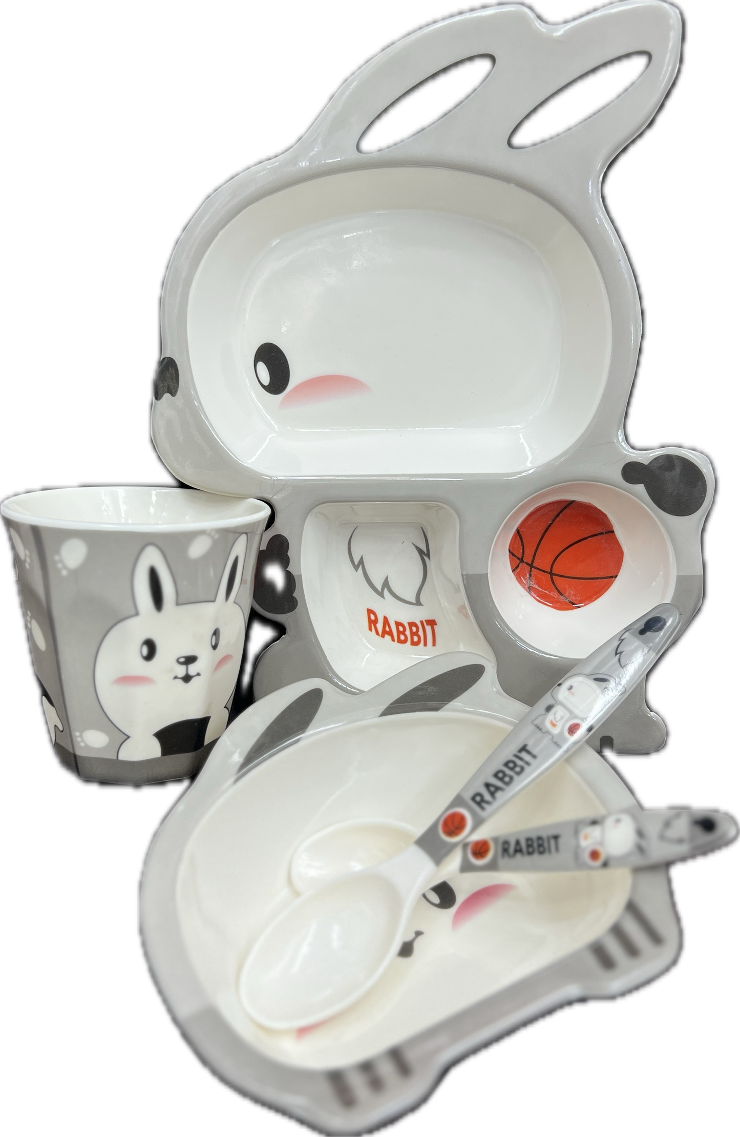5pcs Imported Rabbit Kids Cutlery Set