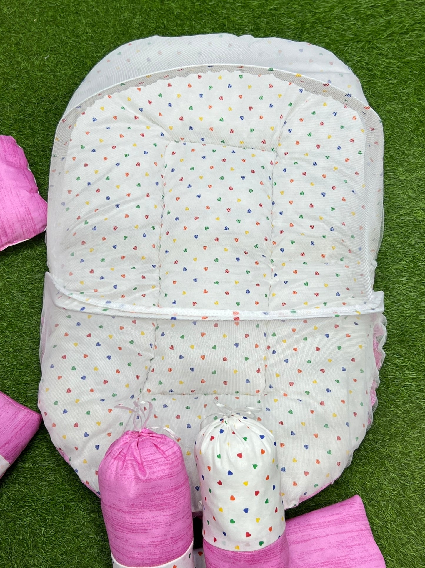 7pcs New Stylish Baby Bedding Set - Pink