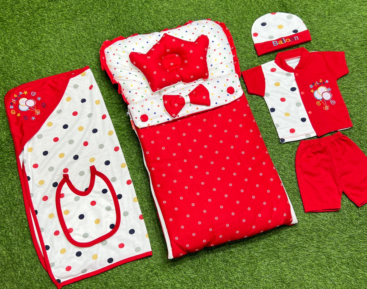 Elegant 7pcs Complete newborn starter pack! {cute red}