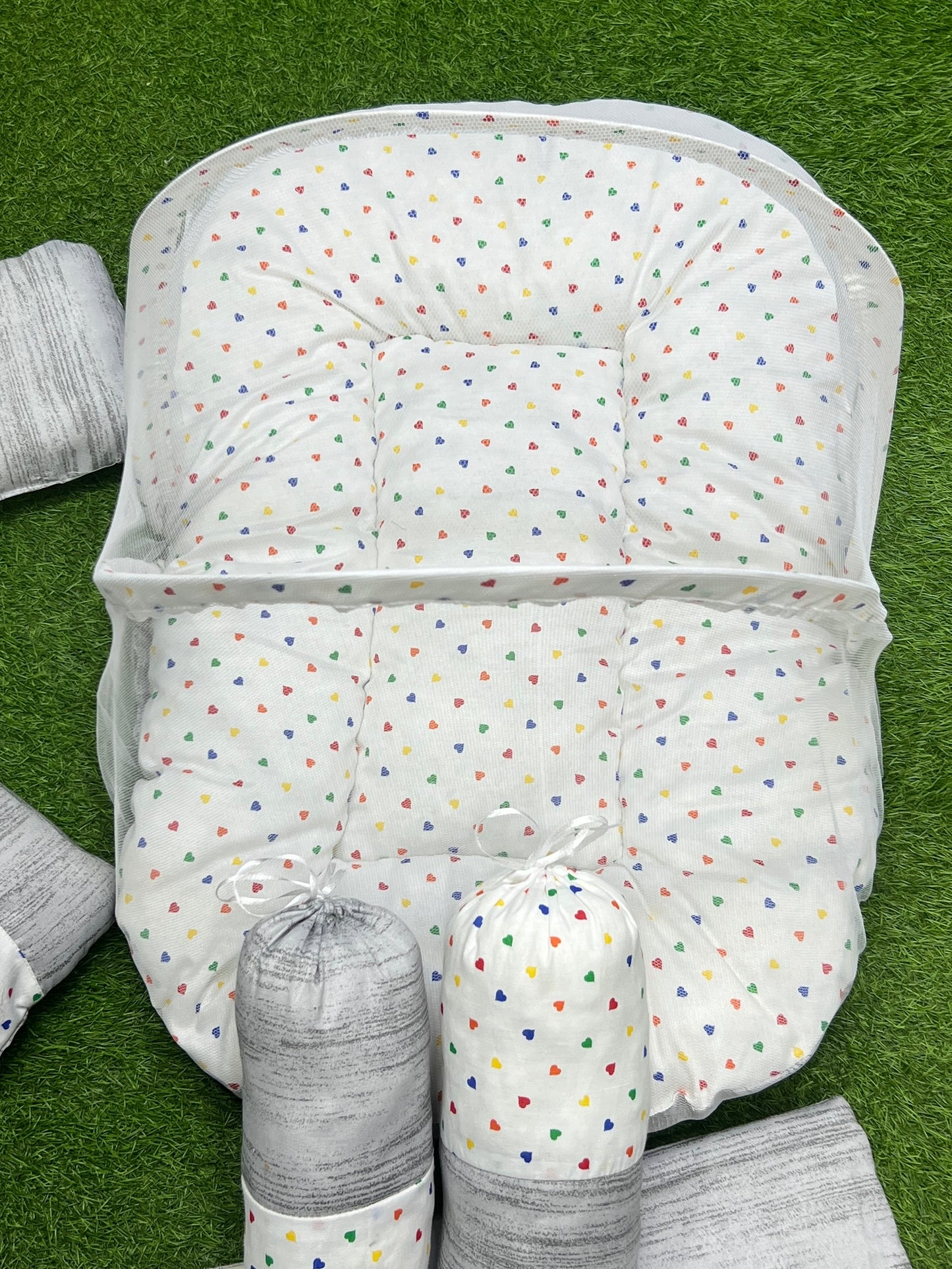 7pcs New Stylish Baby Bedding Set - Grey