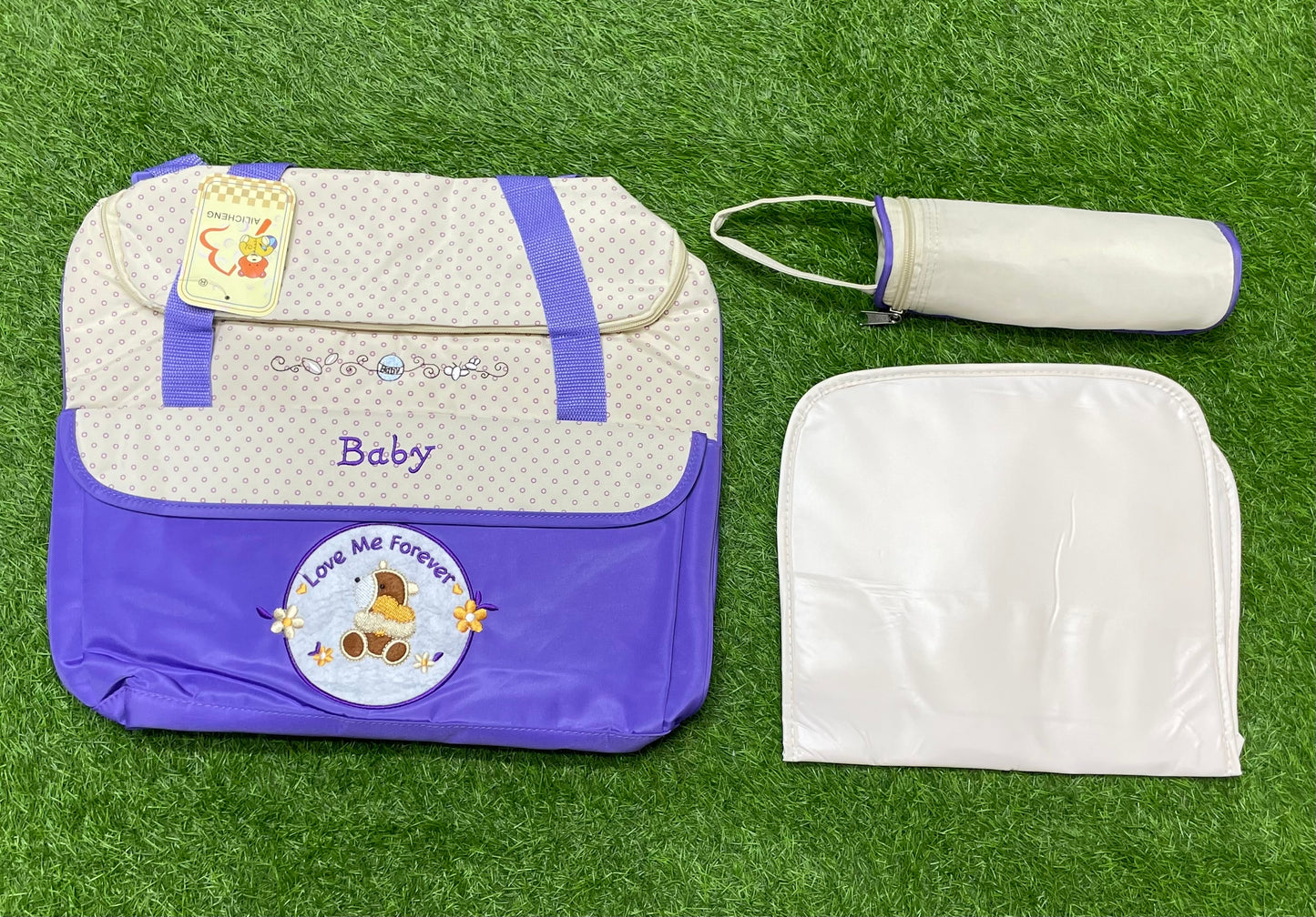 Imported Newborn 3pcs Large Maternity Bag Set - Purple