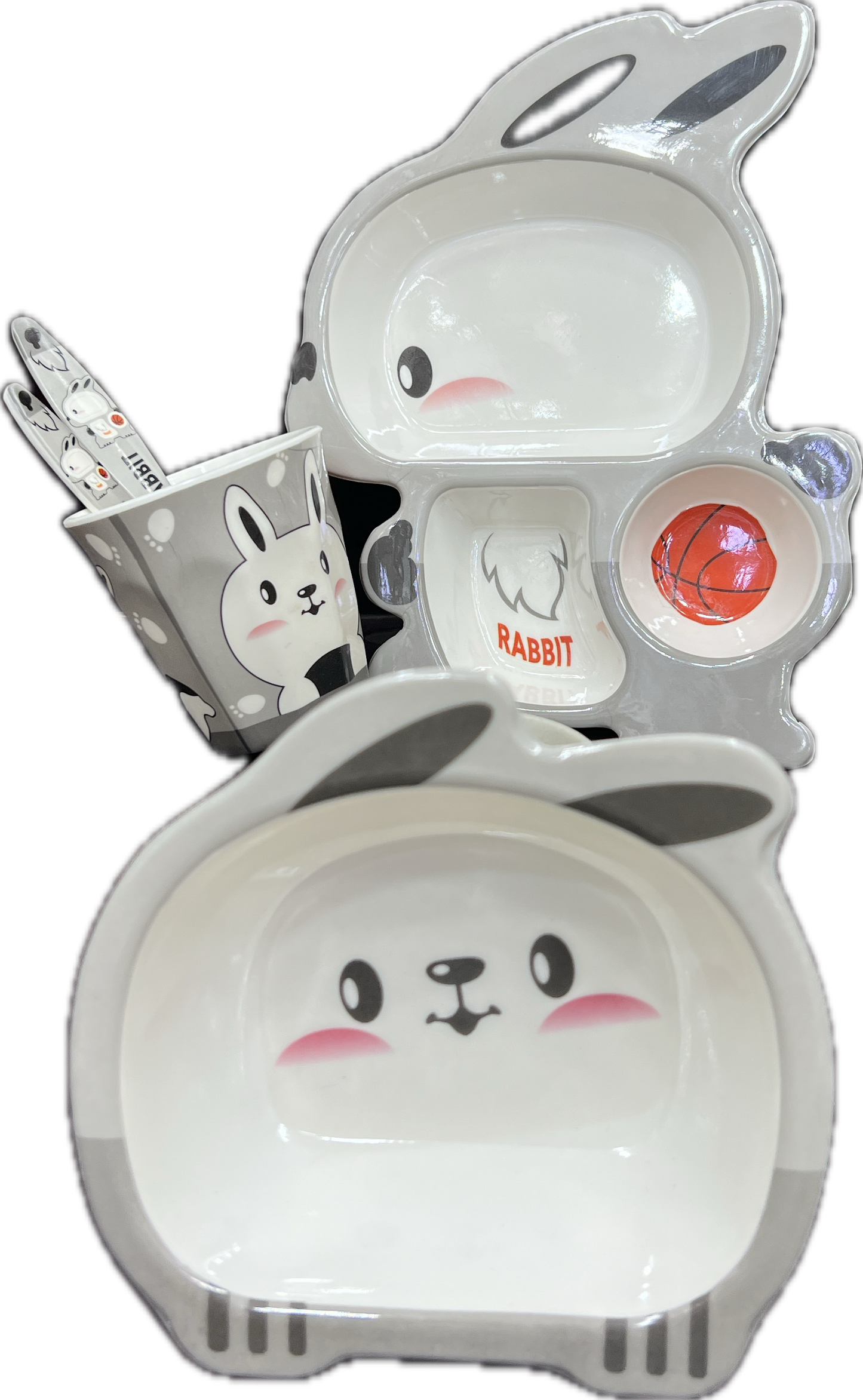 5pcs Imported Rabbit Kids Cutlery Set
