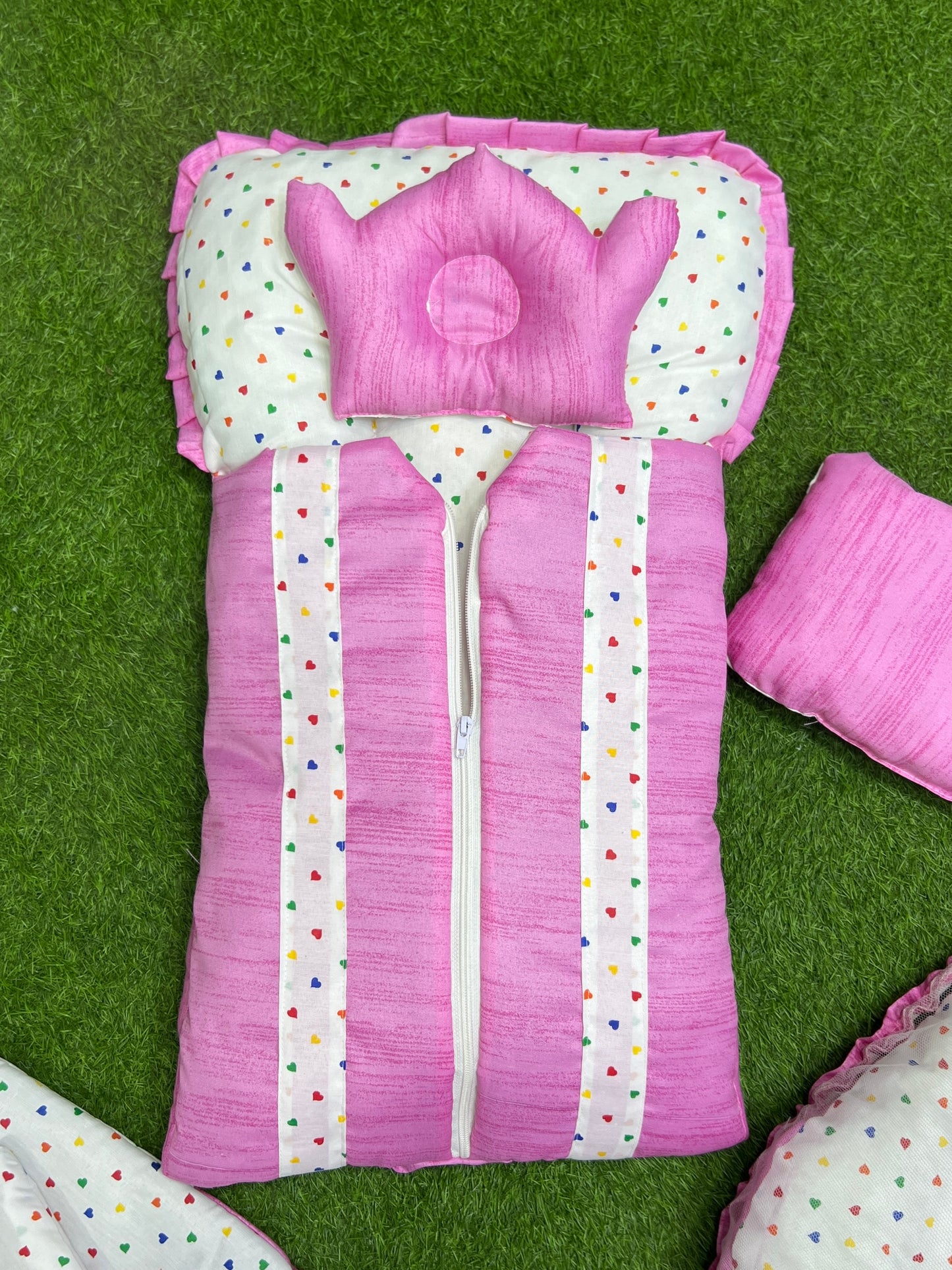 7pcs New Stylish Baby Bedding Set - Pink