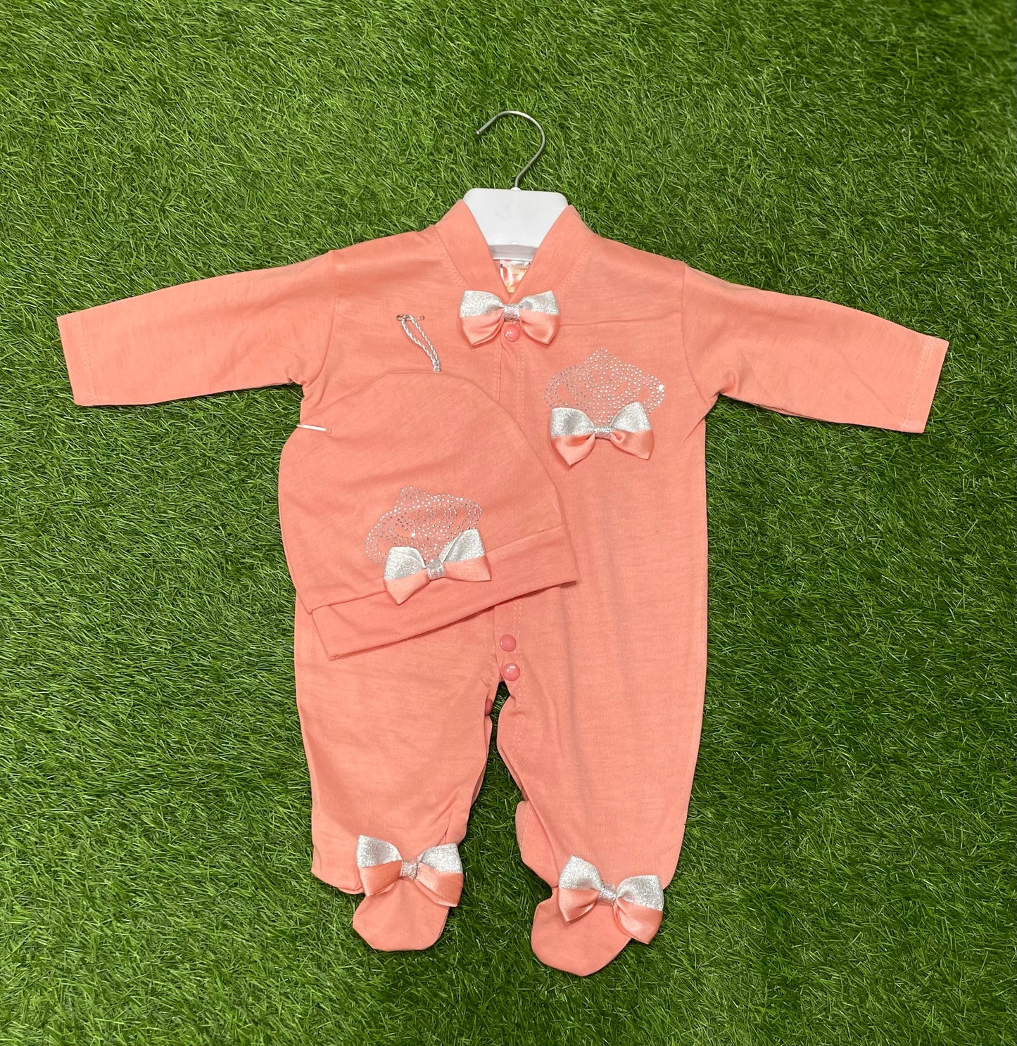 Turkish Style Newborn Crown Romper (peachy Orange)