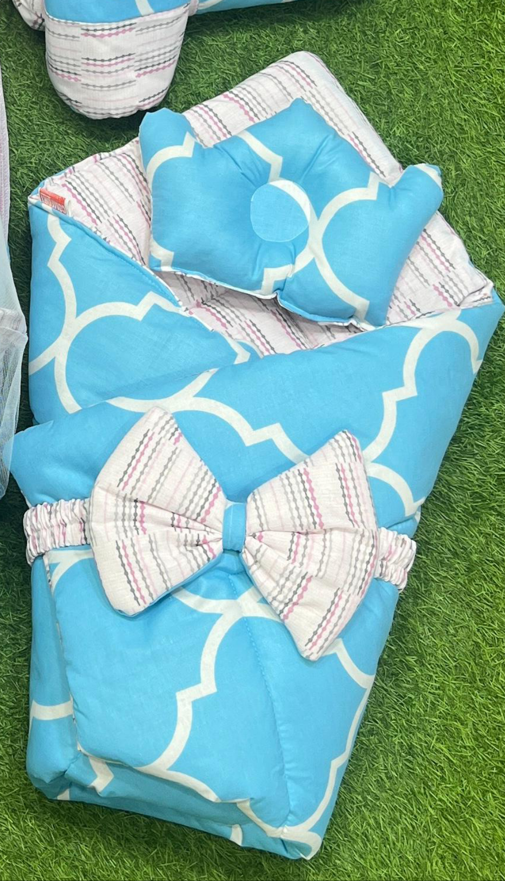 9pcs Baby Snuggle Bed Set -- Sky Blue