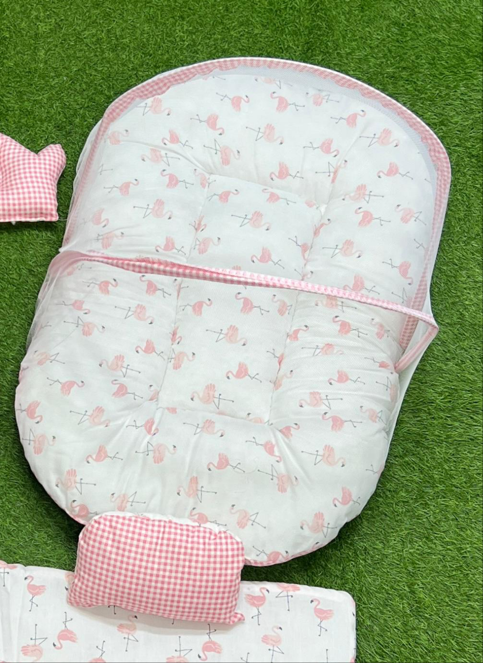 7pcs Fancy And Stylish Baby Bedding Set - - Pink Chack
