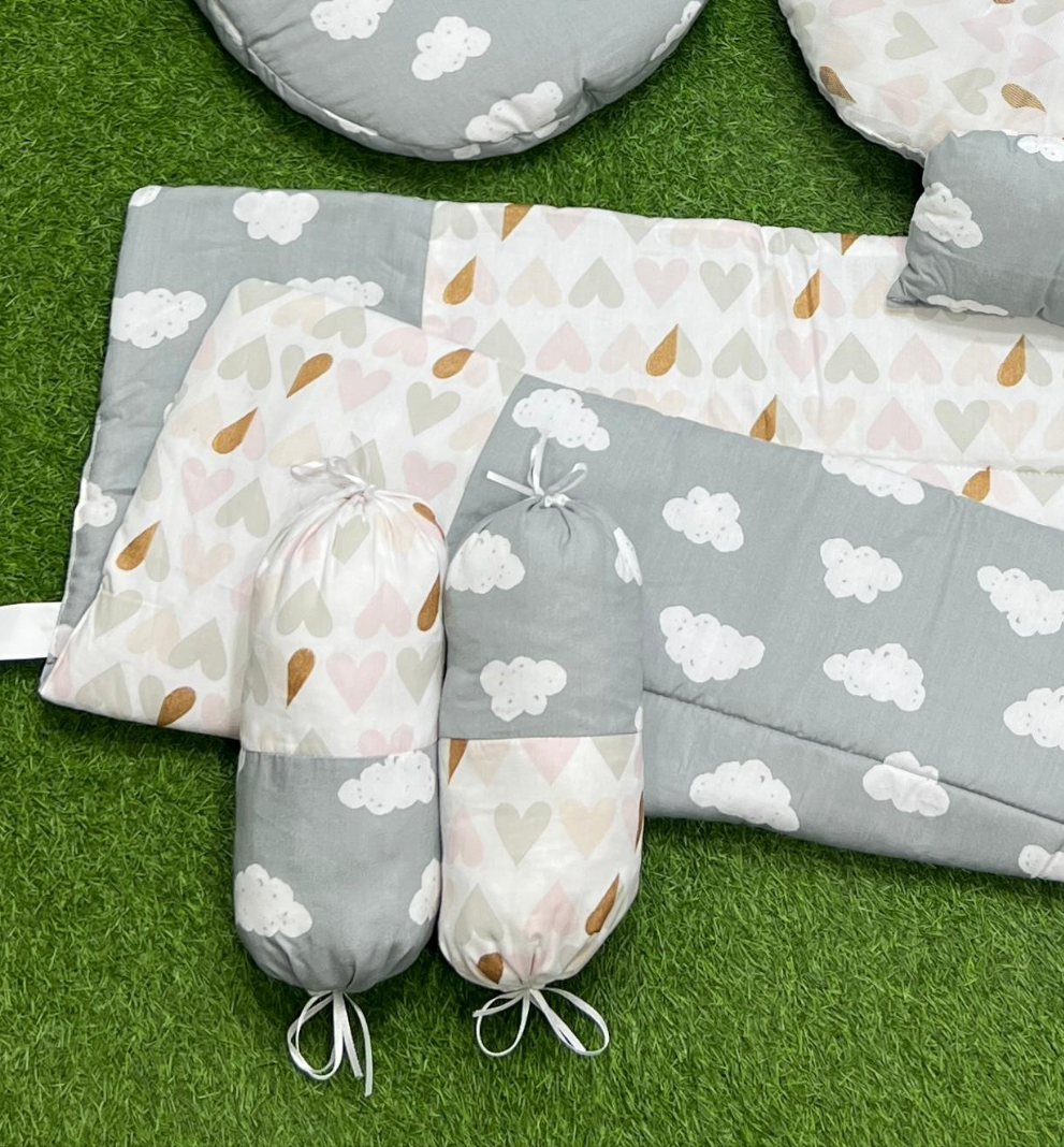 7pcs Fancy And Stylish Baby Bedding Set - - Grey