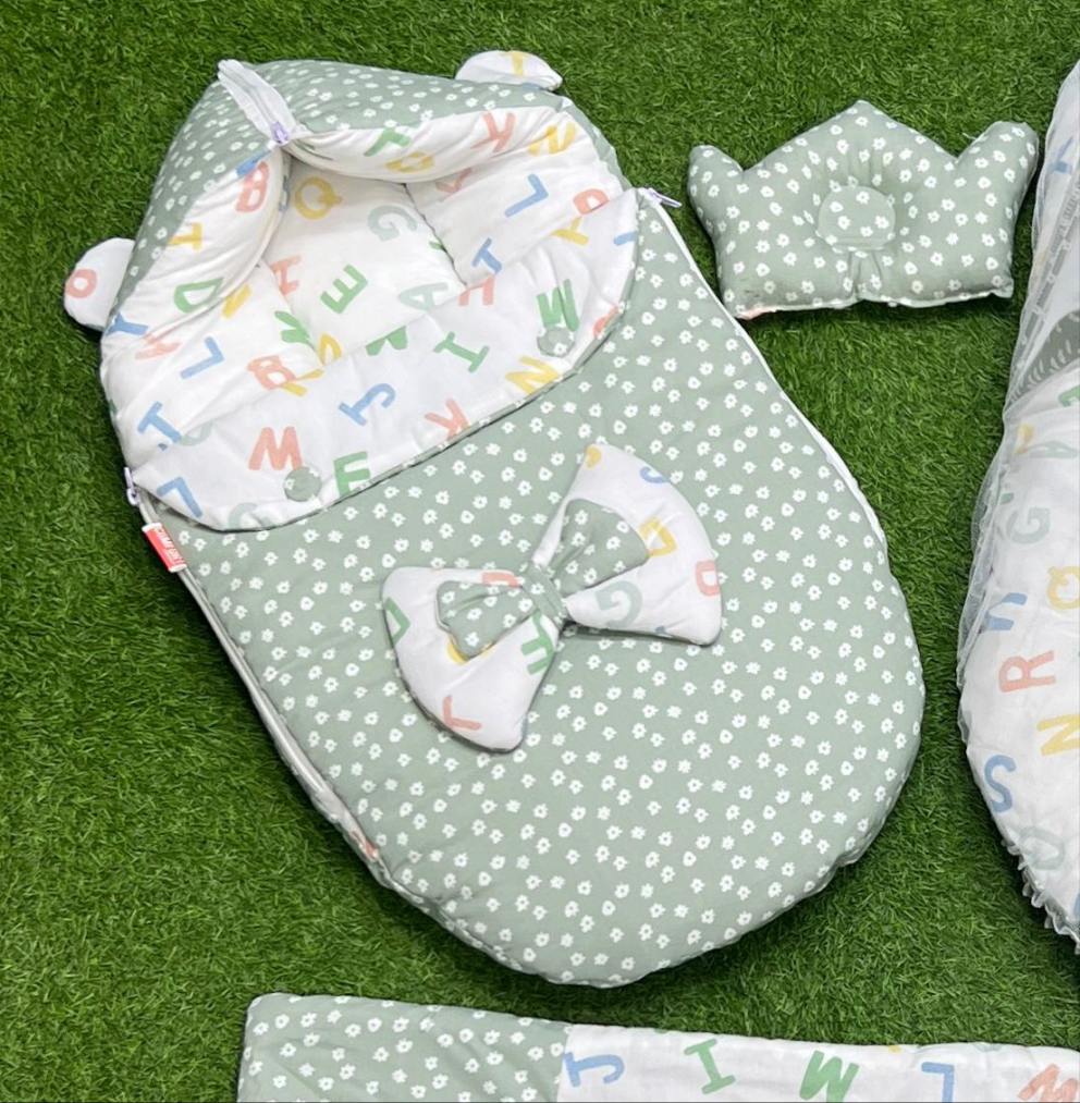 7pcs Fancy And Stylish Baby Bedding Set - - Green
