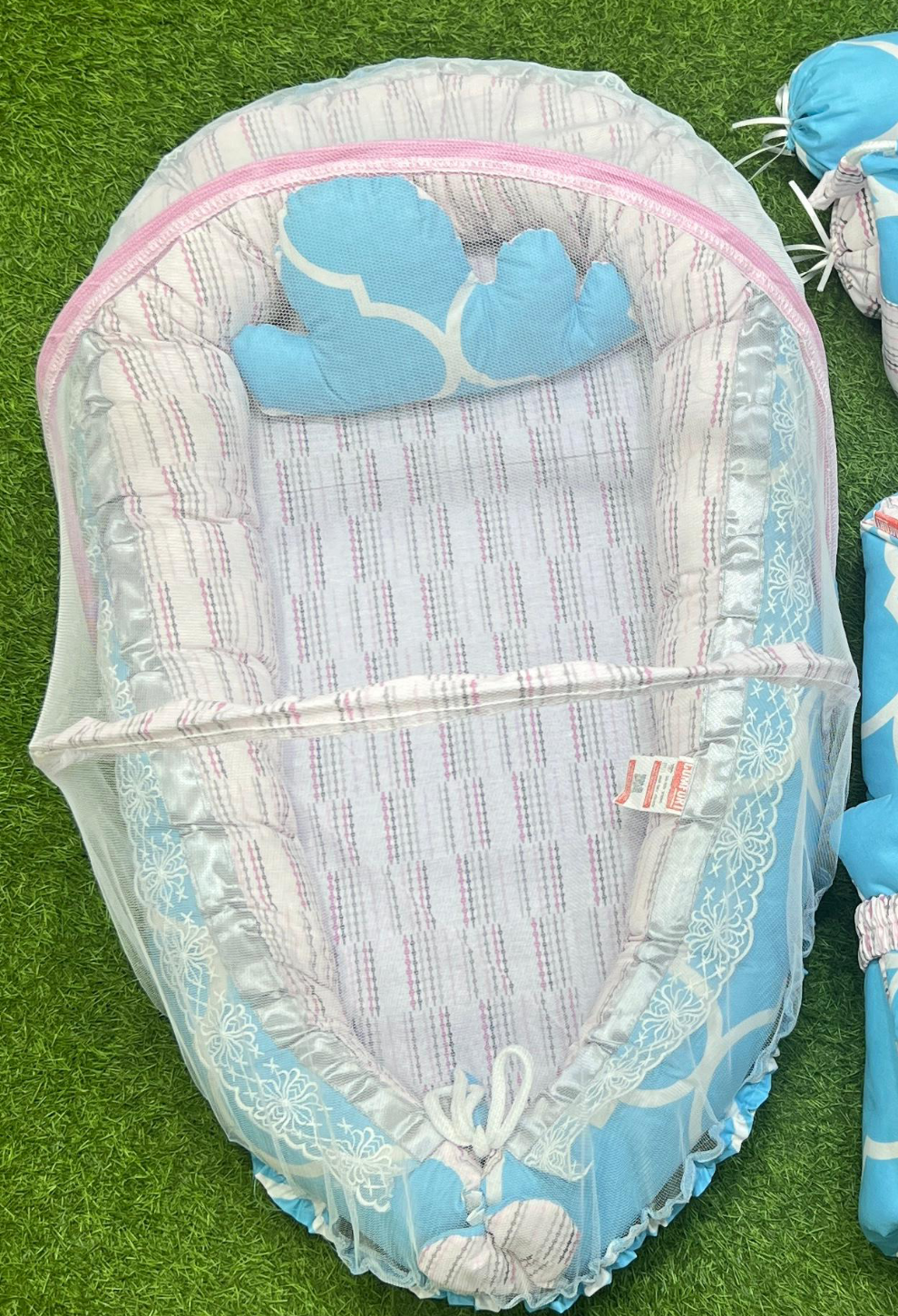 9pcs Baby Snuggle Bed Set -- Sky Blue