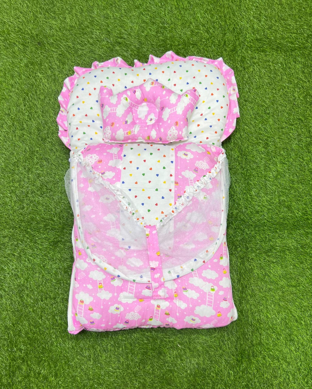 Carry Nest with mosquito Net/Sleeping Bag ( Pink )