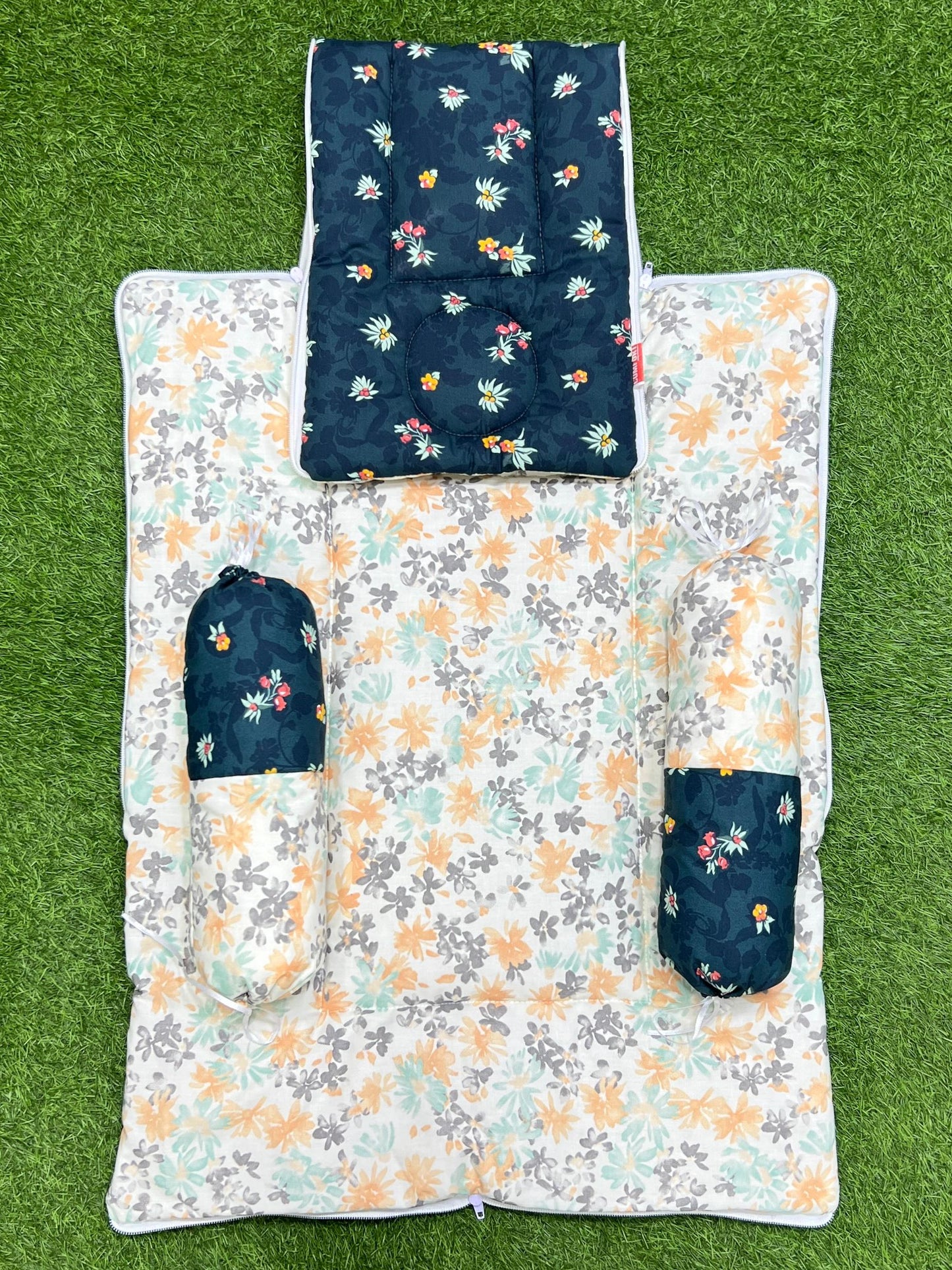 3pcs 2in1 hooded travel carry nest cute bundle (English Green)