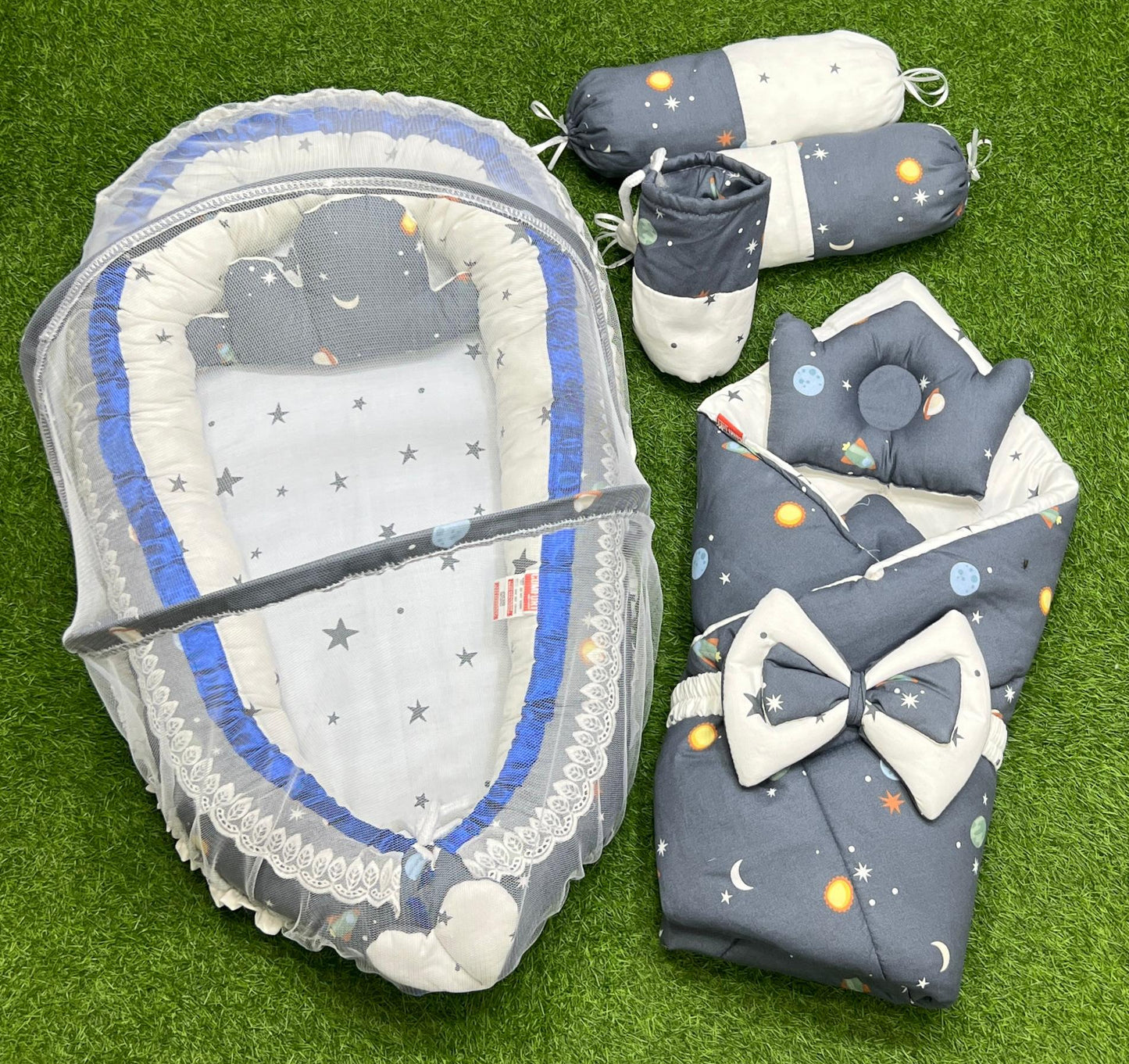 9pcs Baby Snuggle Bed Set -- ( Grey Galaxy)