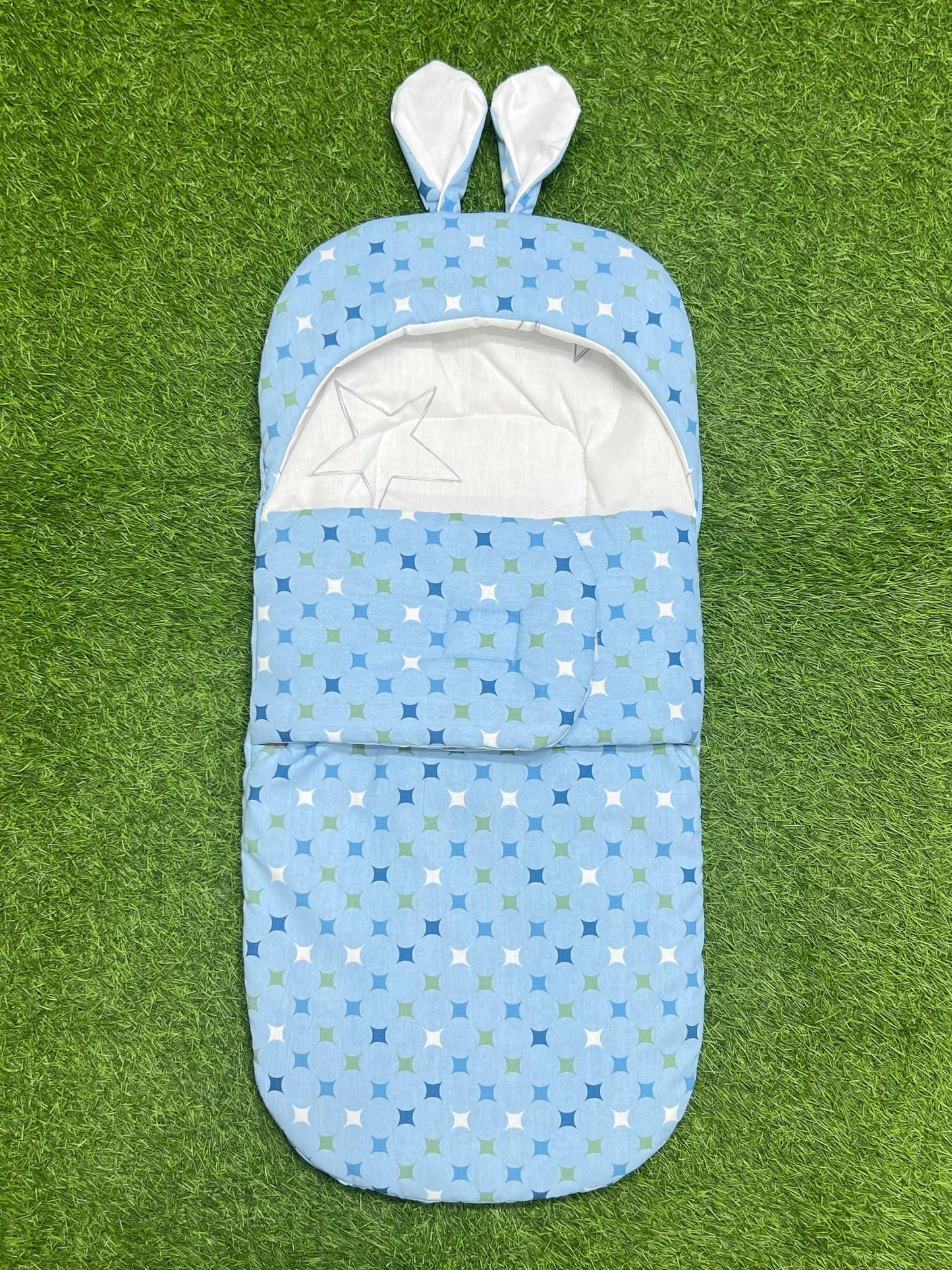 Rabbit Swaddle Wrap - Cotton (Blue Multi)