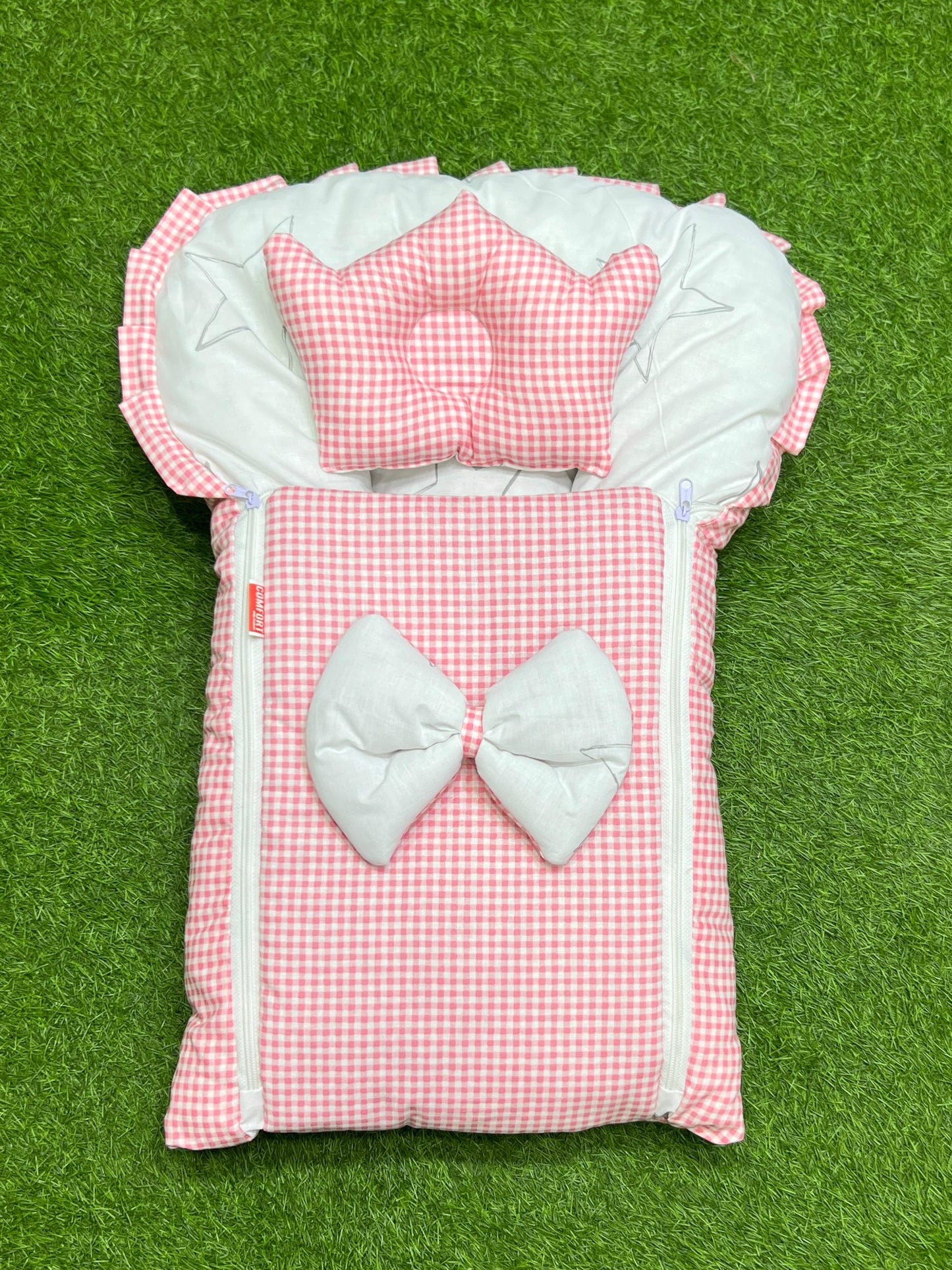 Butterfly Bow Carry Nest (Pink check)