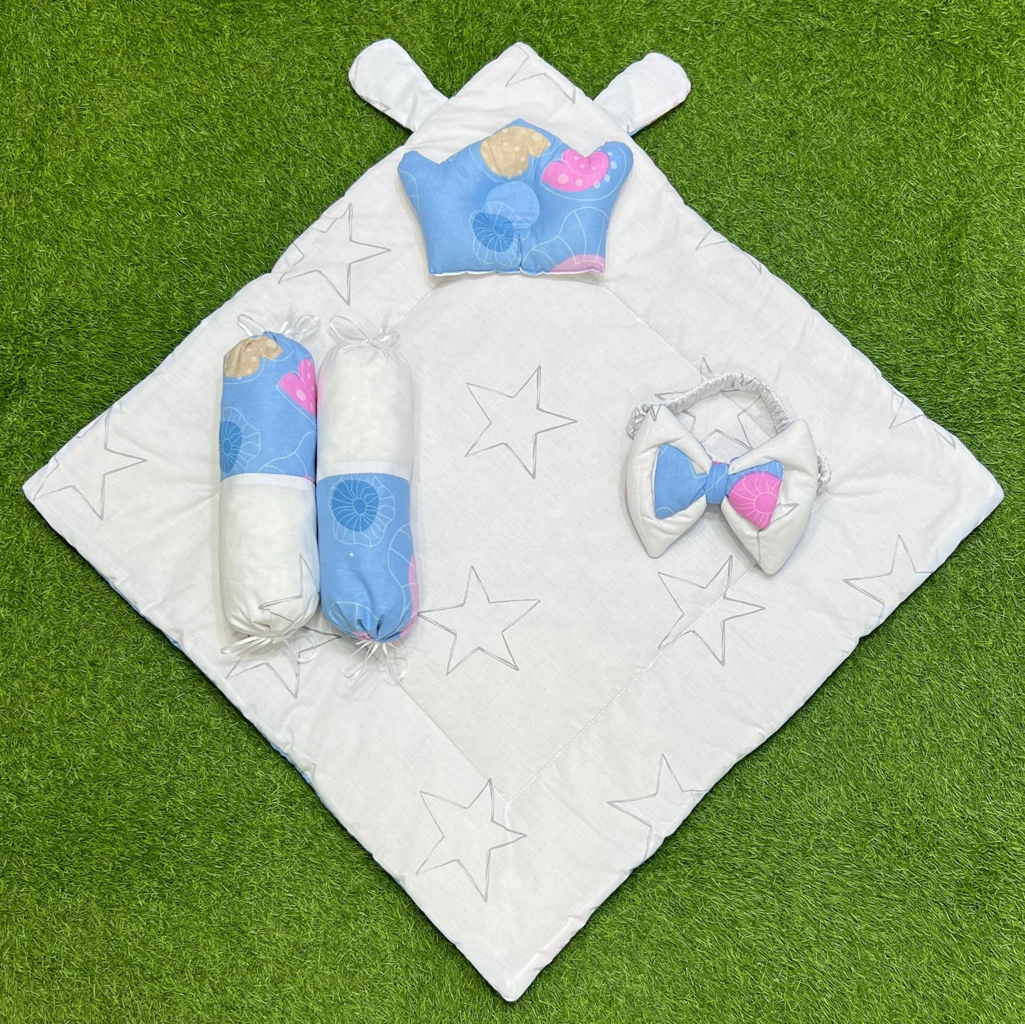 5pcs 2in1 Carry Nest plus Comforter (Blue & White)