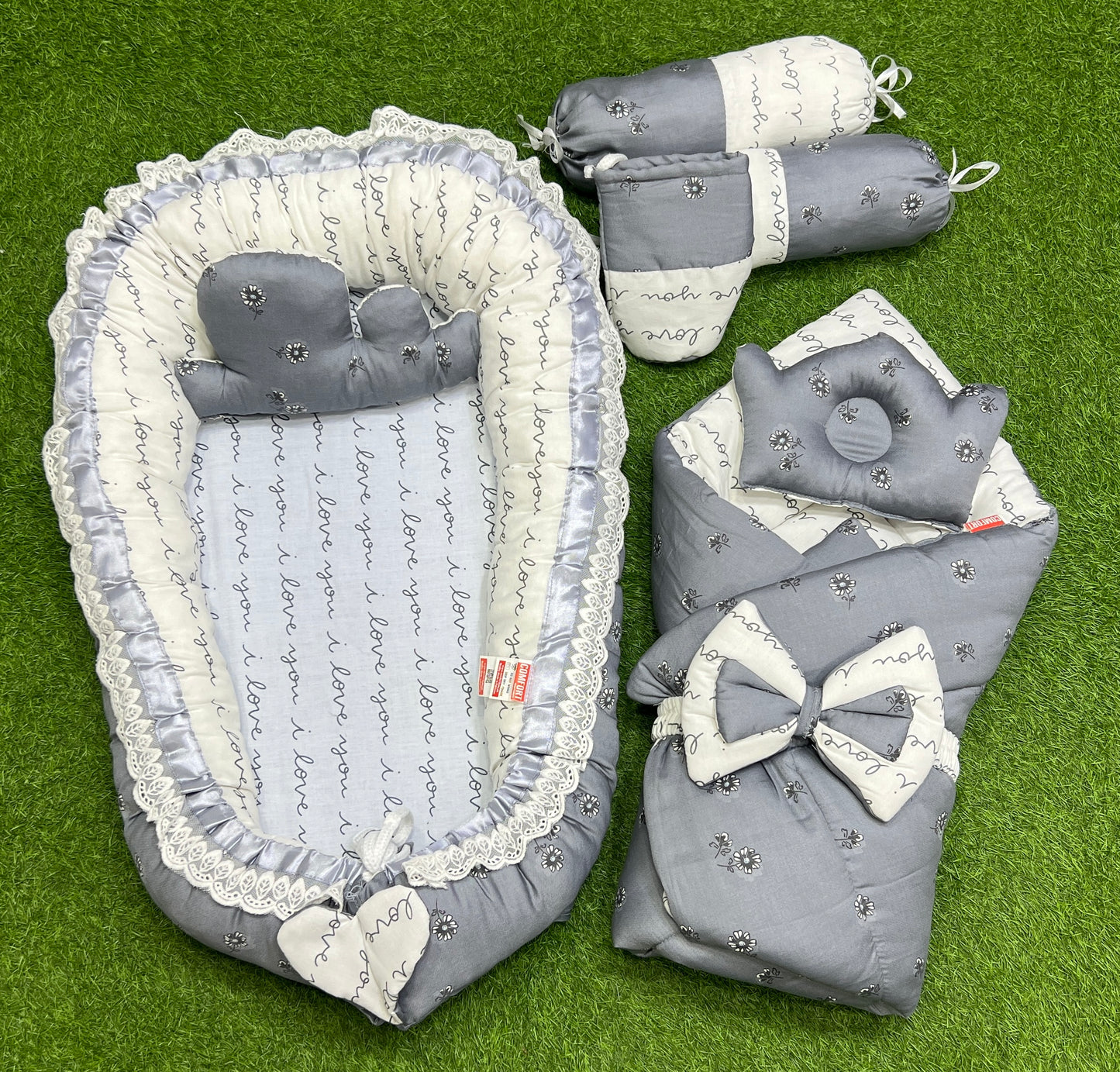 {Limited Edition} 9pcs Baby Snuggle Bed Set -- (Grey Legend)