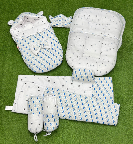 7pcs Fancy & Stylish Baby Bedding Set -- Surprise White