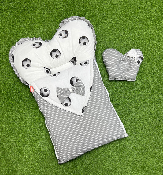 Heart Shaped Style Fancy Carry Nest - Grey Dots