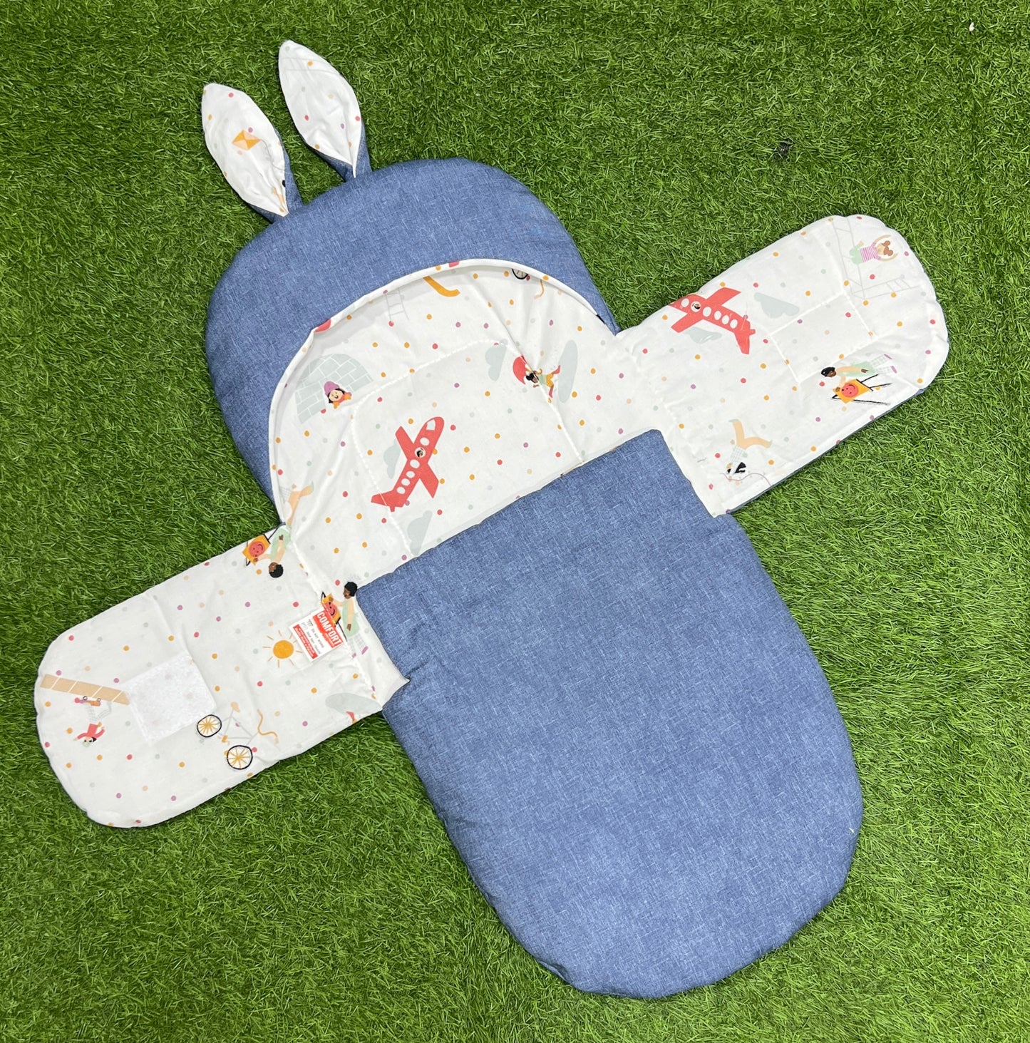 Rabbit Swaddle Cotton (Blue)