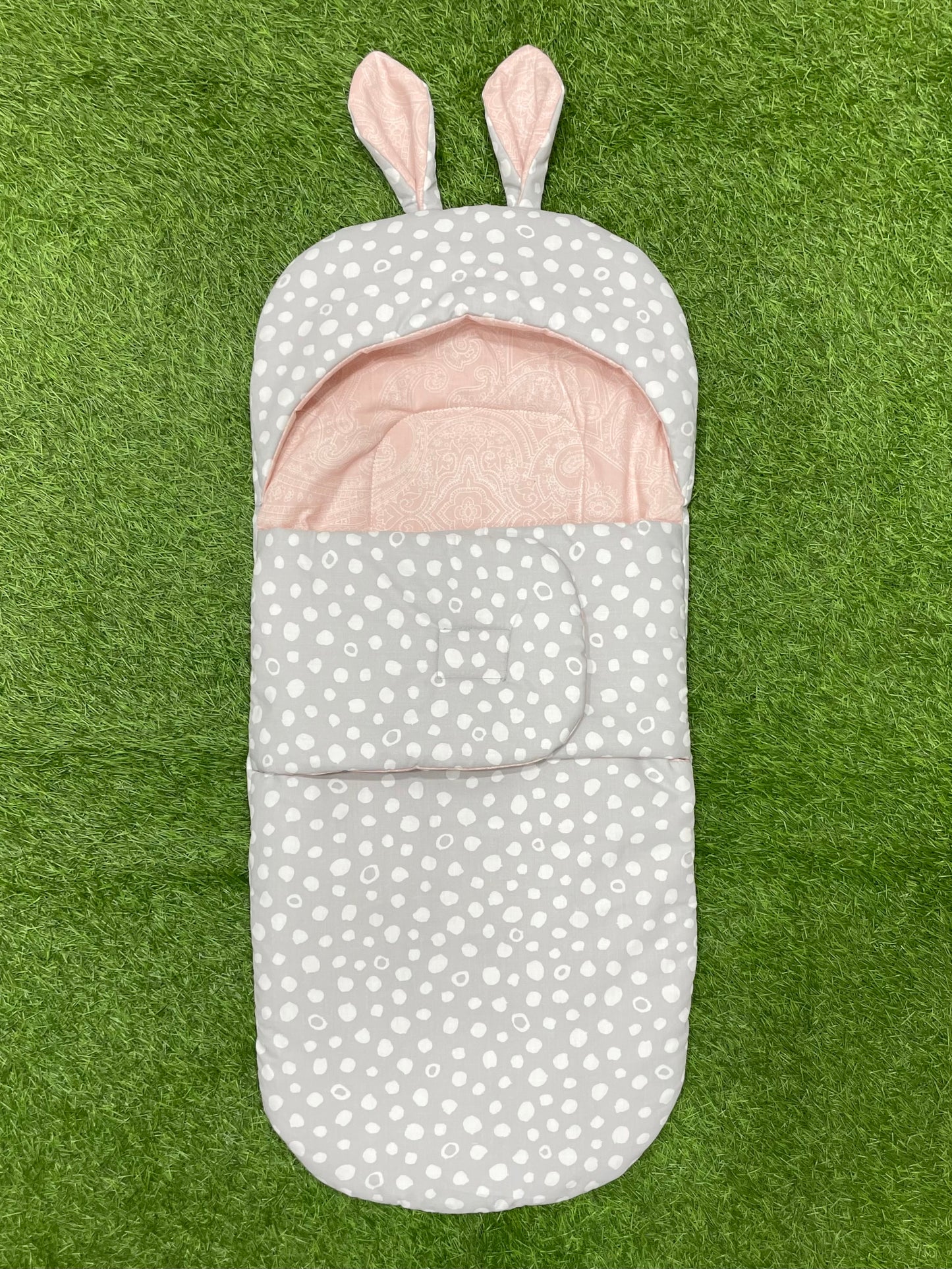 Rabbit Swaddle Wrap - Cotton (Grey Pink)