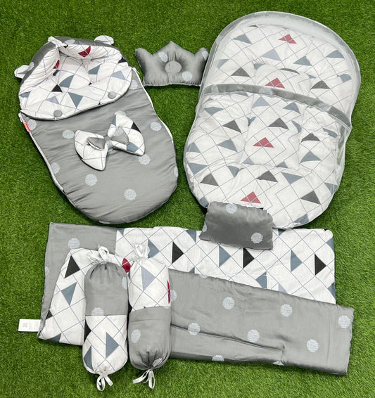 7pcs Fancy And Stylish Baby Bedding Set - - Grey Legend