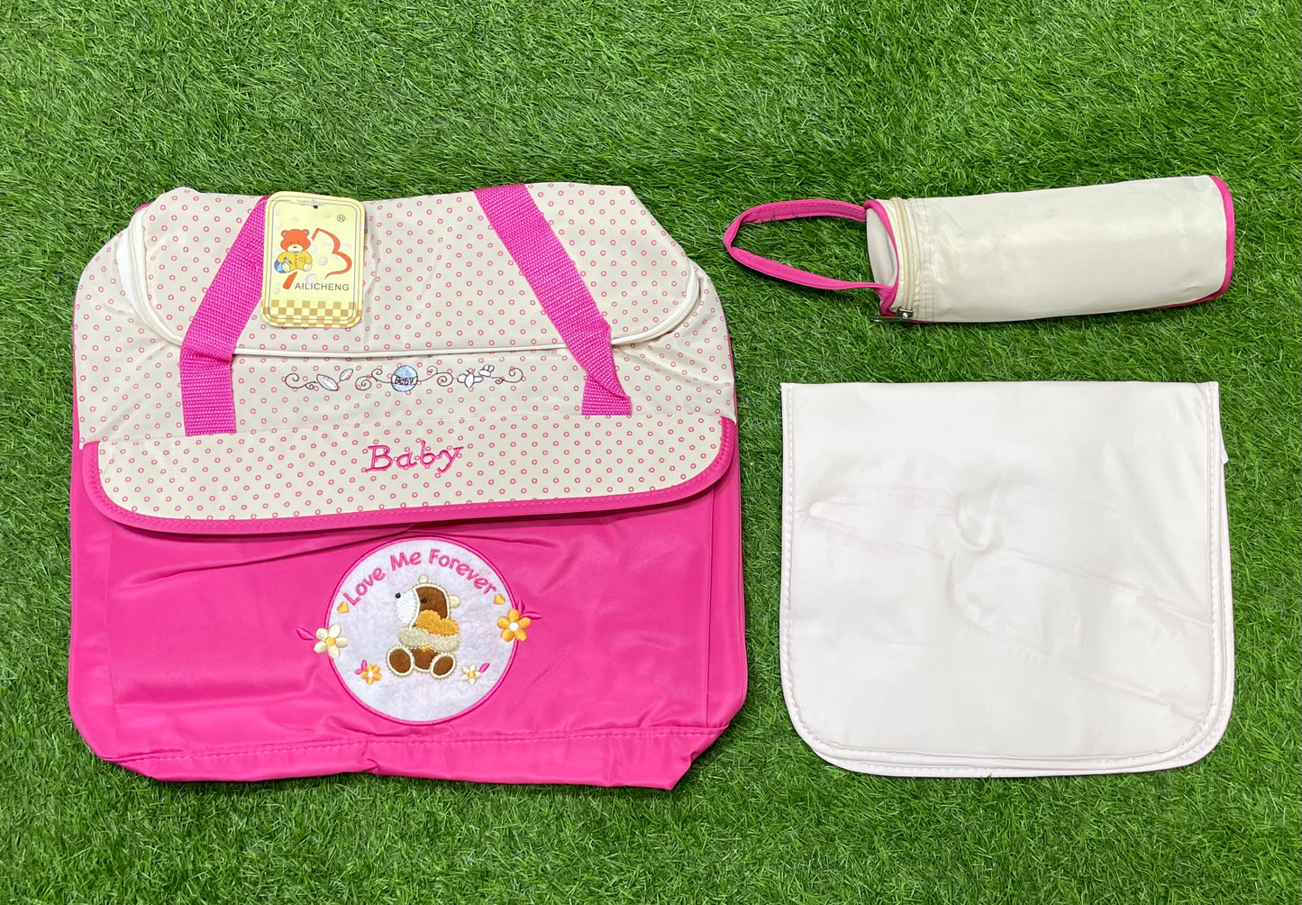 Imported Newborn 3pcs Large Maternity Bag Set - Pink