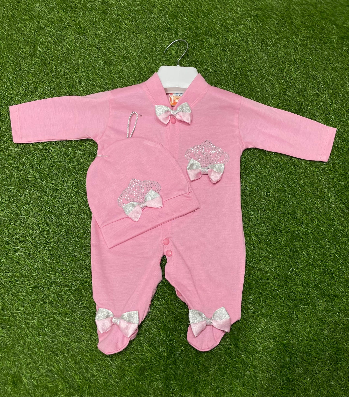 Turkish Style Newborn Crown Romper (pink)