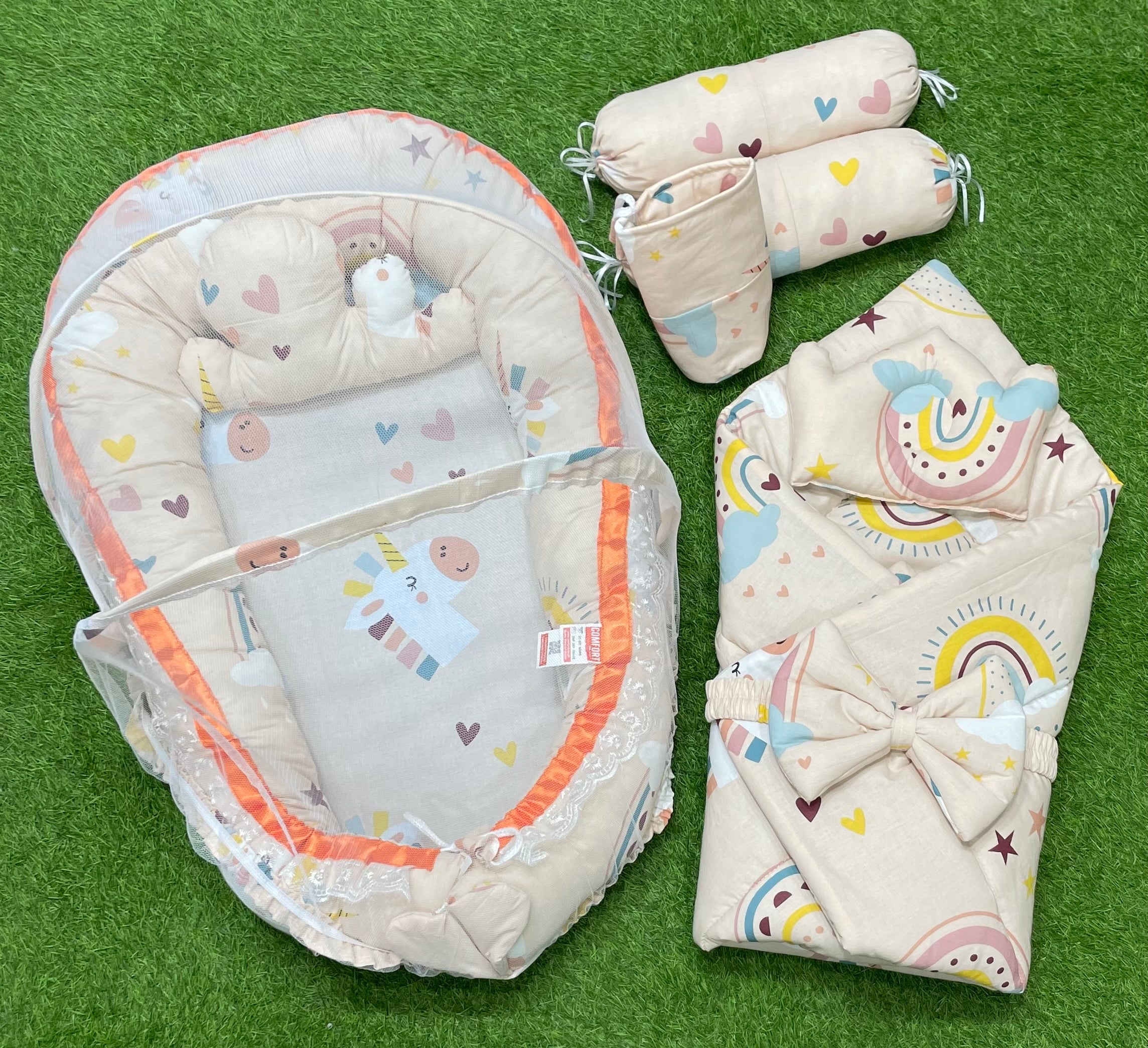 Baby carry bed with mosquito clearance net