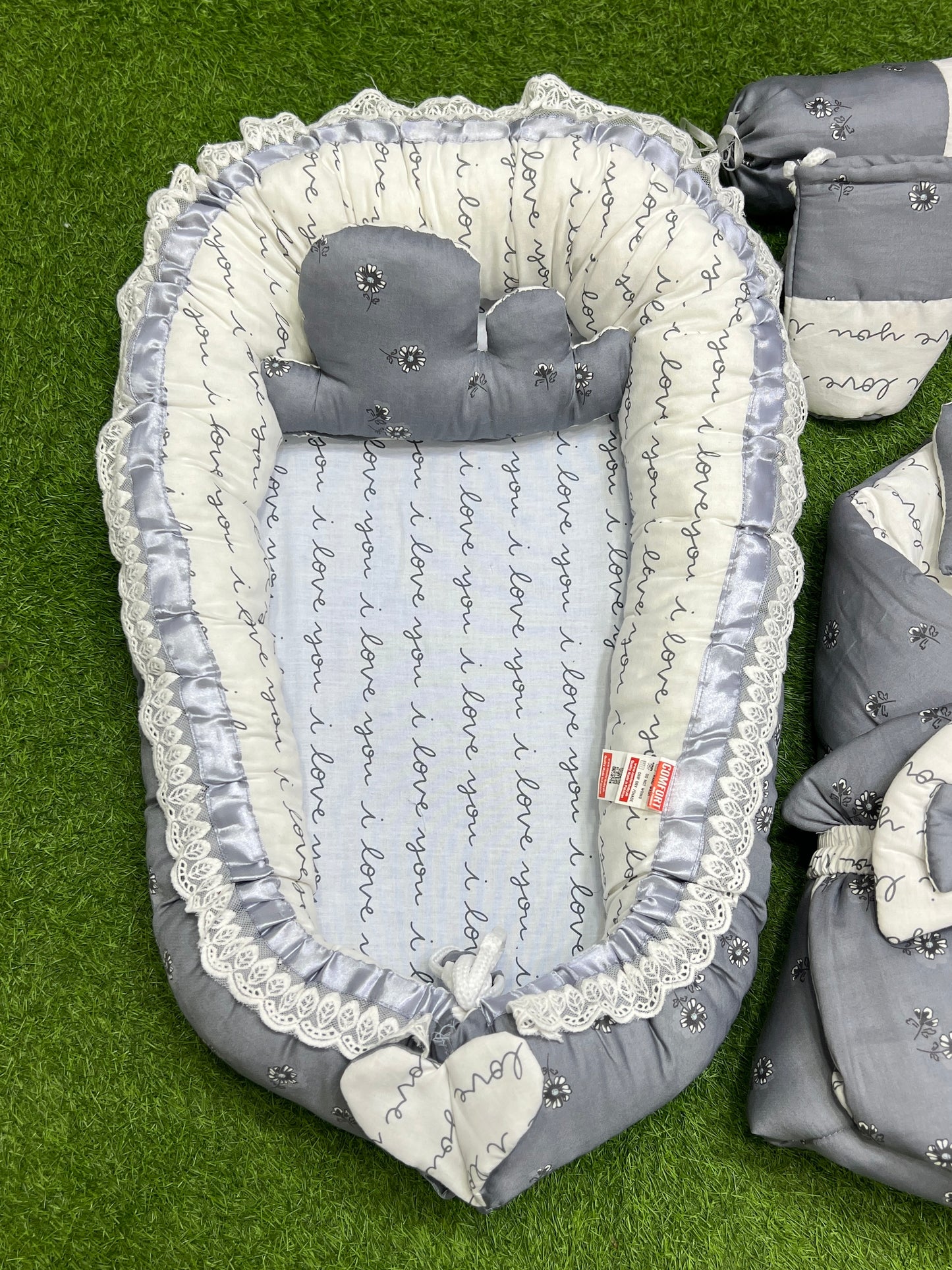 {Limited Edition} 9pcs Baby Snuggle Bed Set -- (Grey Legend)