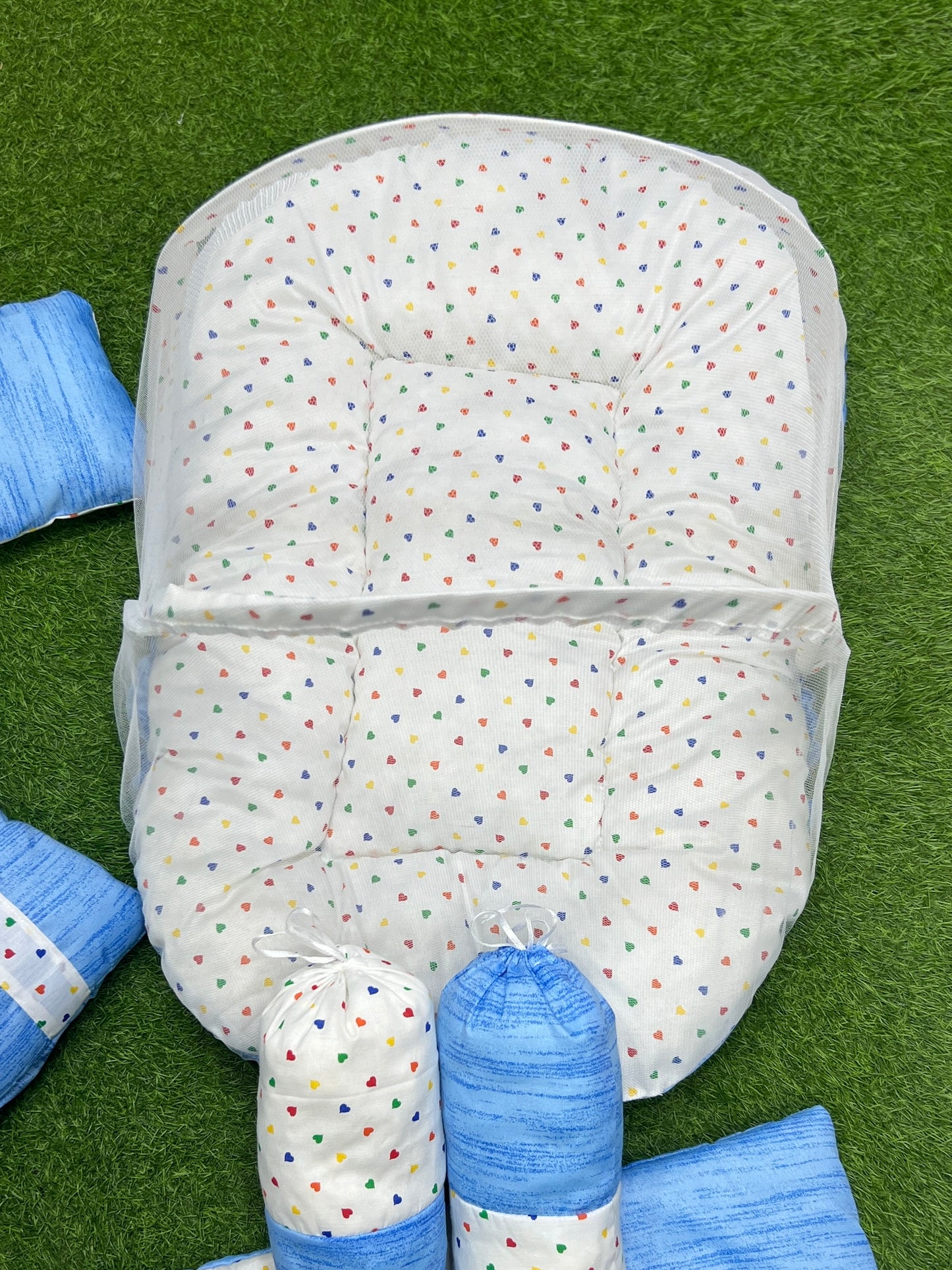 7pcs New Stylish Baby Bedding Set - Blue