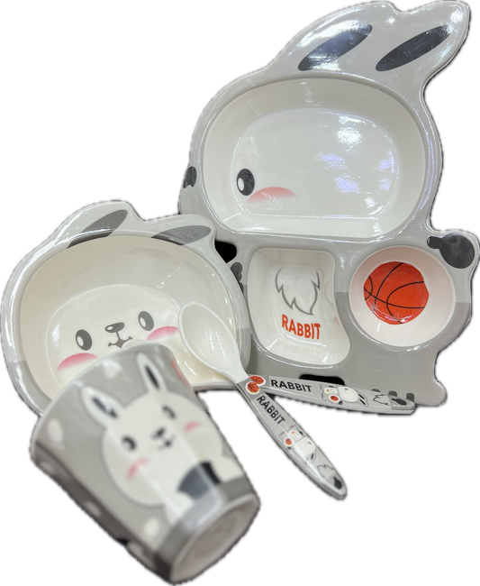 5pcs Imported Rabbit Kids Cutlery Set
