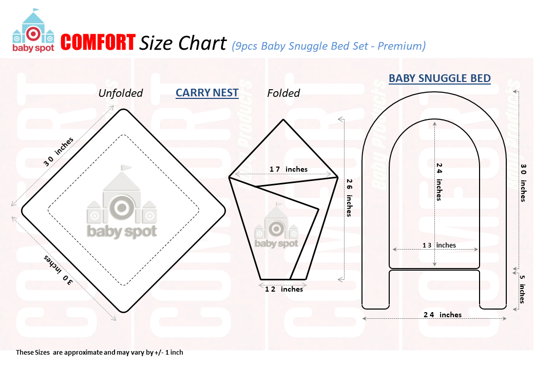 9pcs Baby Snuggle Bed Set - - Grey Hearts