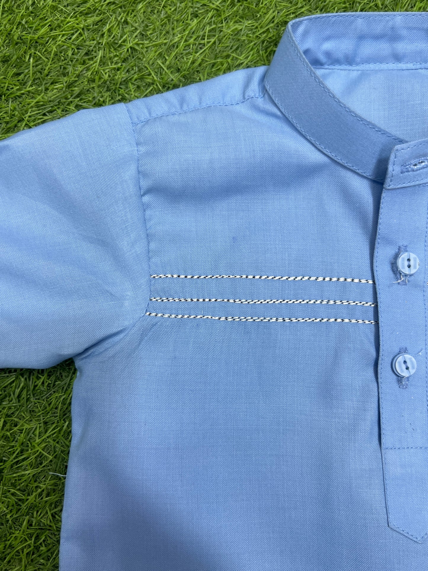 Hand Stitched Baby Shalwar Kameez - Fine Quality (Sky Blue)