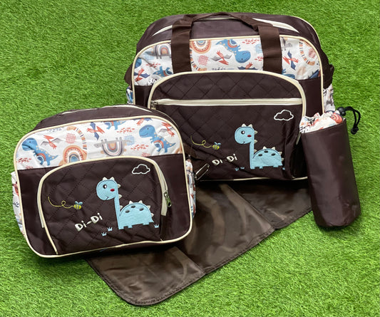 Imported Waterproof 4 Pcs Mommy Diaper Bag Set - Dino