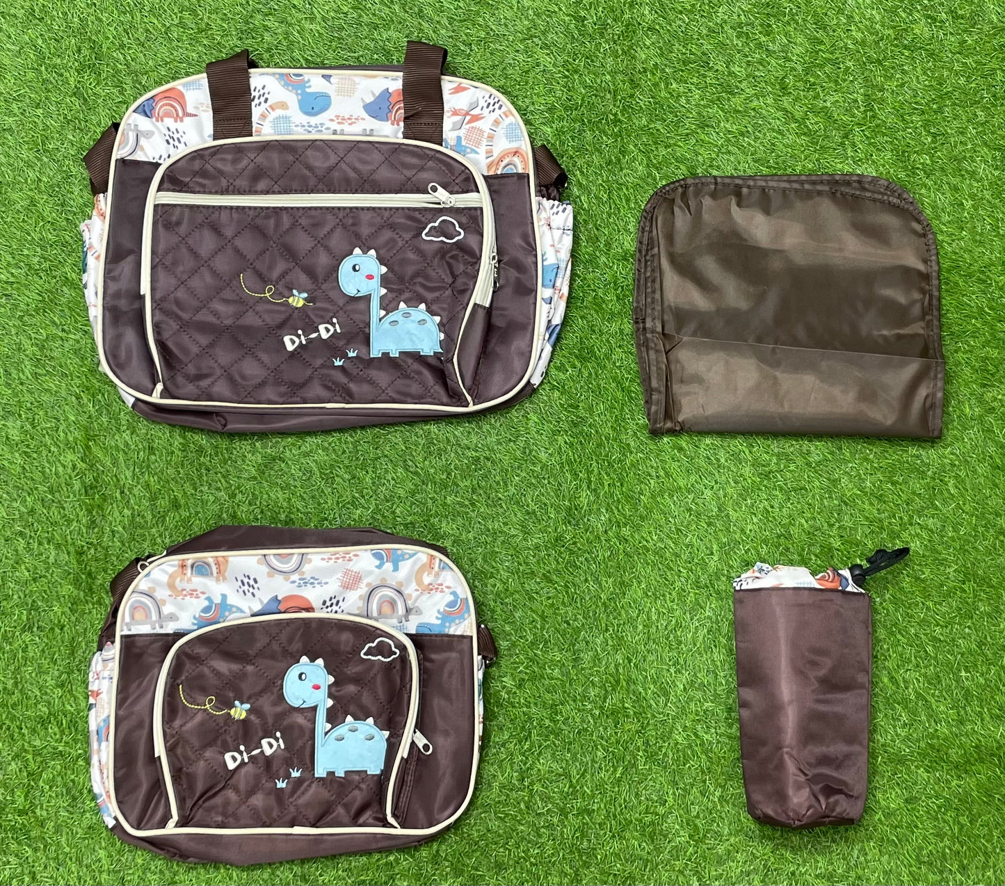 Imported Waterproof 4 Pcs Mommy Diaper Bag Set - Dino