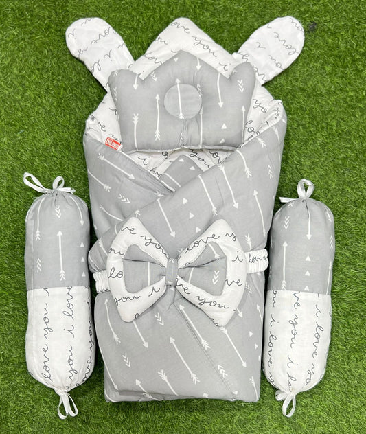 5pcs 2in1 Carry Nest Plus Comforter (Grey)