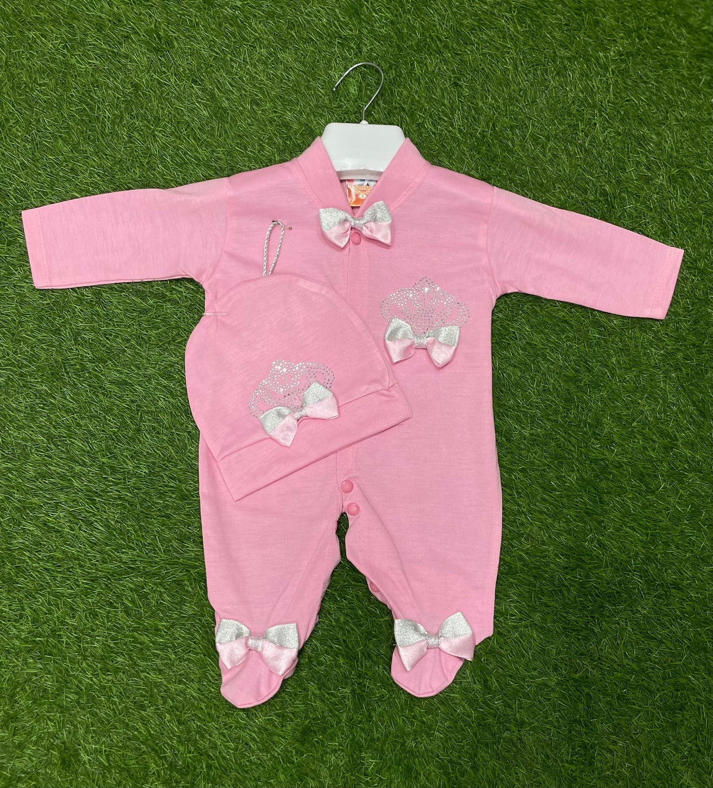 Turkish Style Newborn Crown Romper (pink)